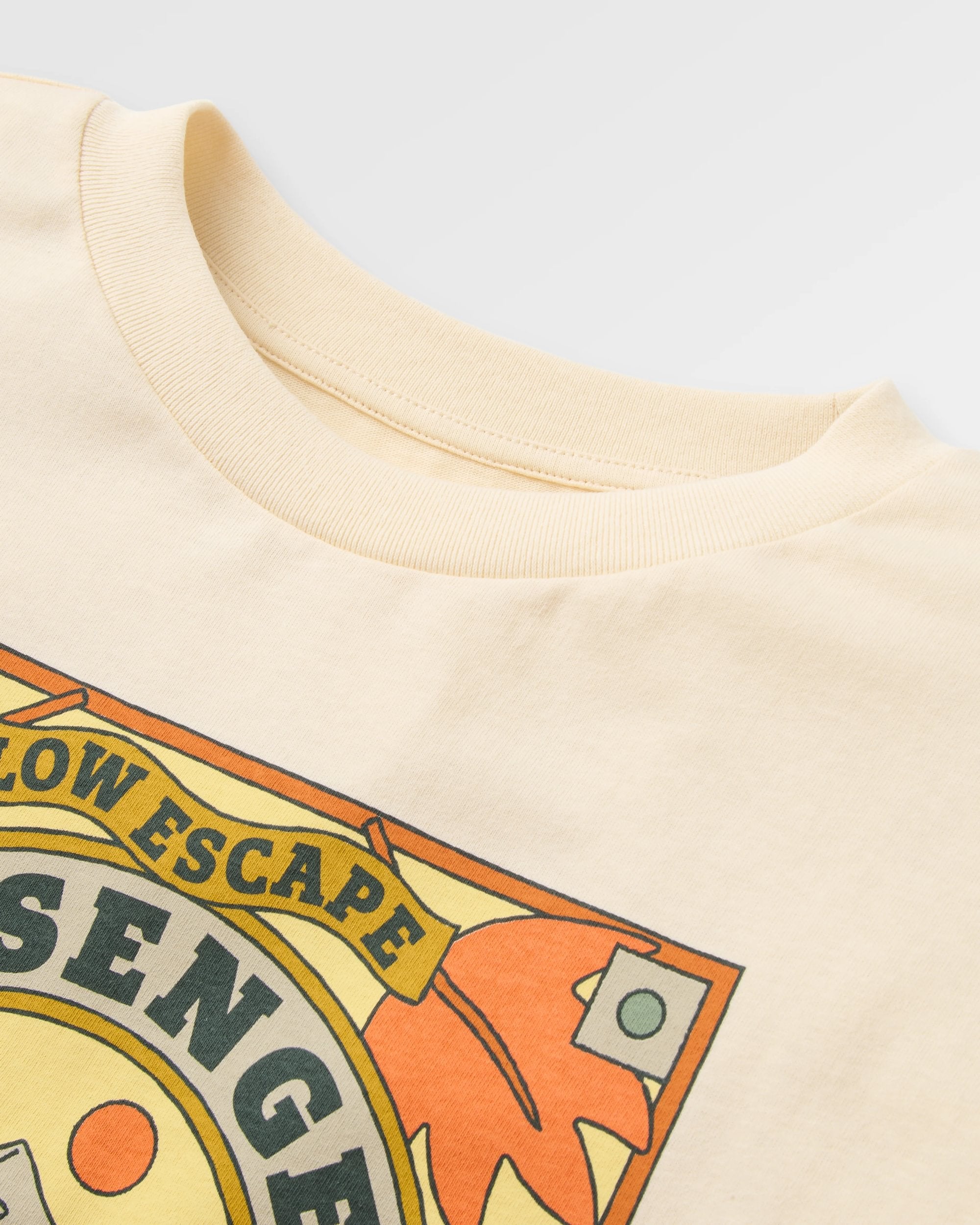 Rambling Recycled Cotton LS T-Shirt - Birch - Flatlay