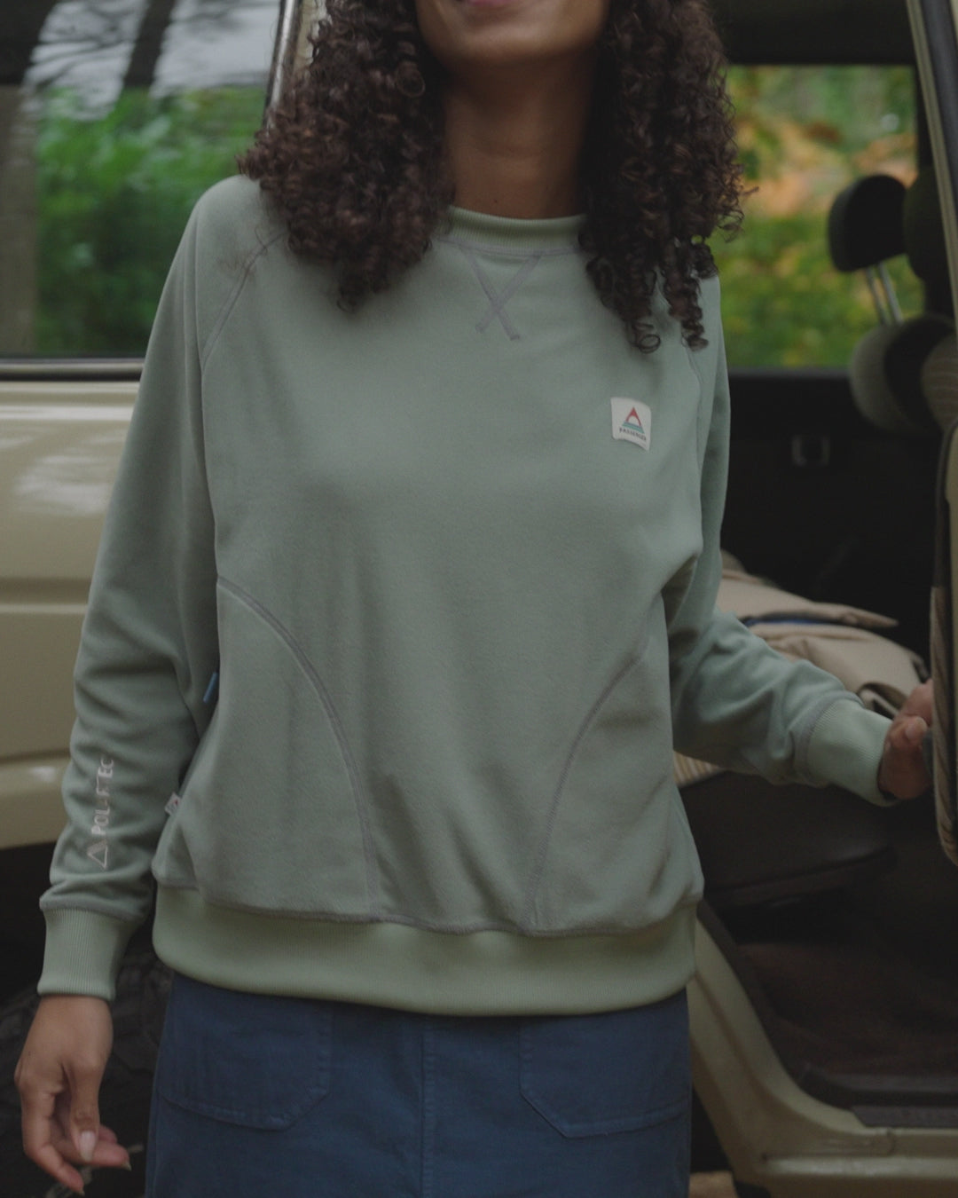 Ayla Micro Polartec® Crew Fleece - Pistachio - 