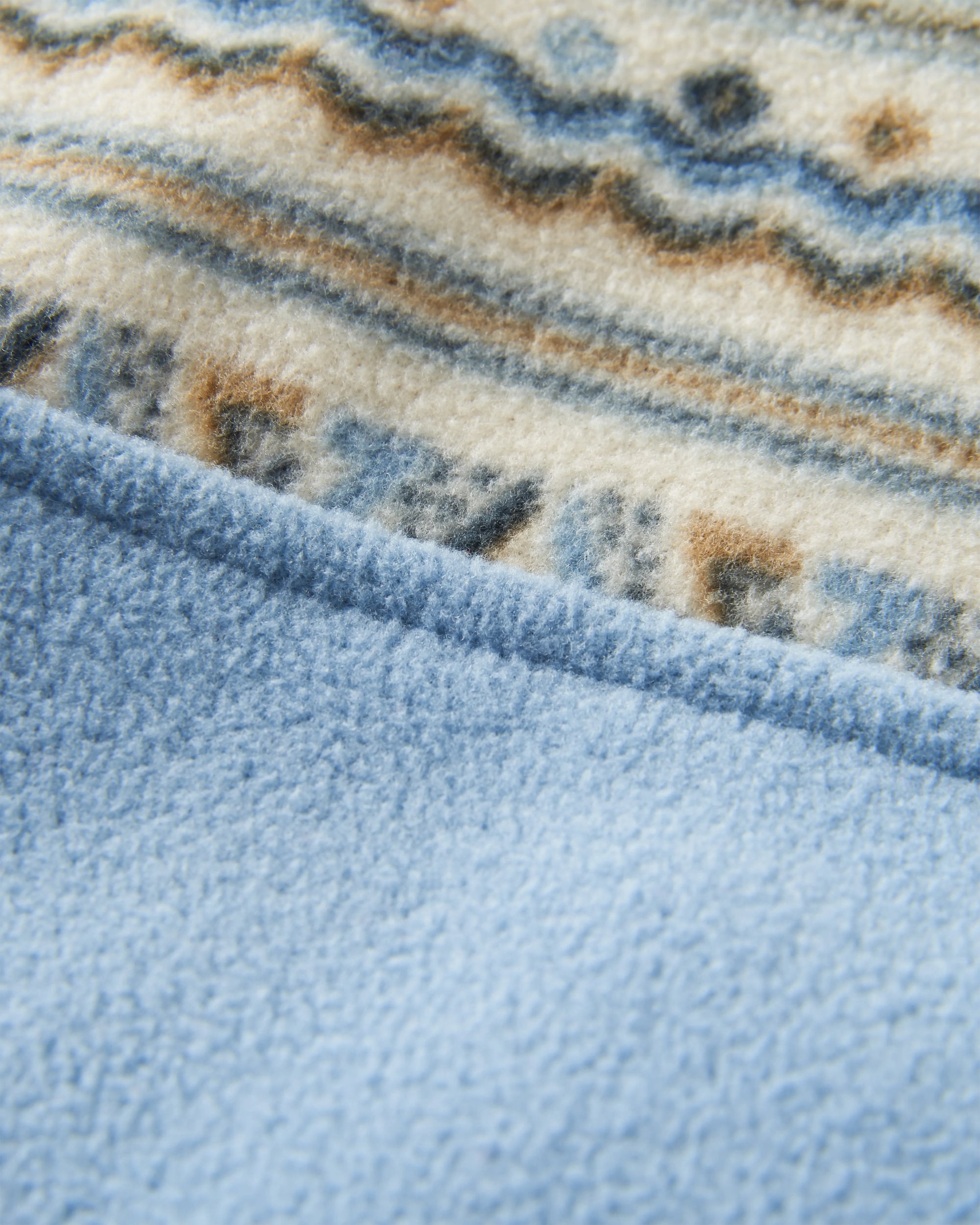 Set Off Recycled Polar 1/4 Zip Fleece - Geo Stripe Birch  - Flatlay