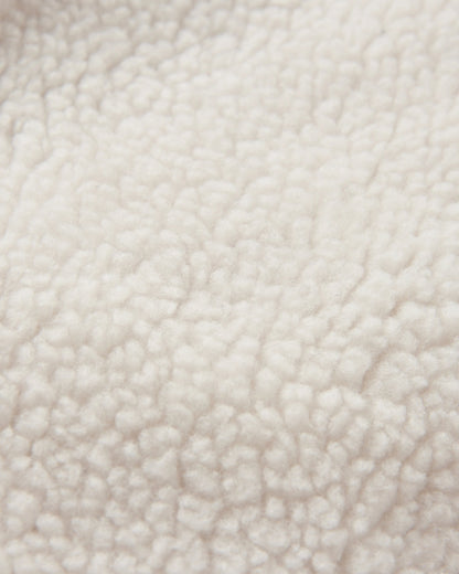 Clover Recycled Cotton-Lined Sherpa Fleece - Vintage White