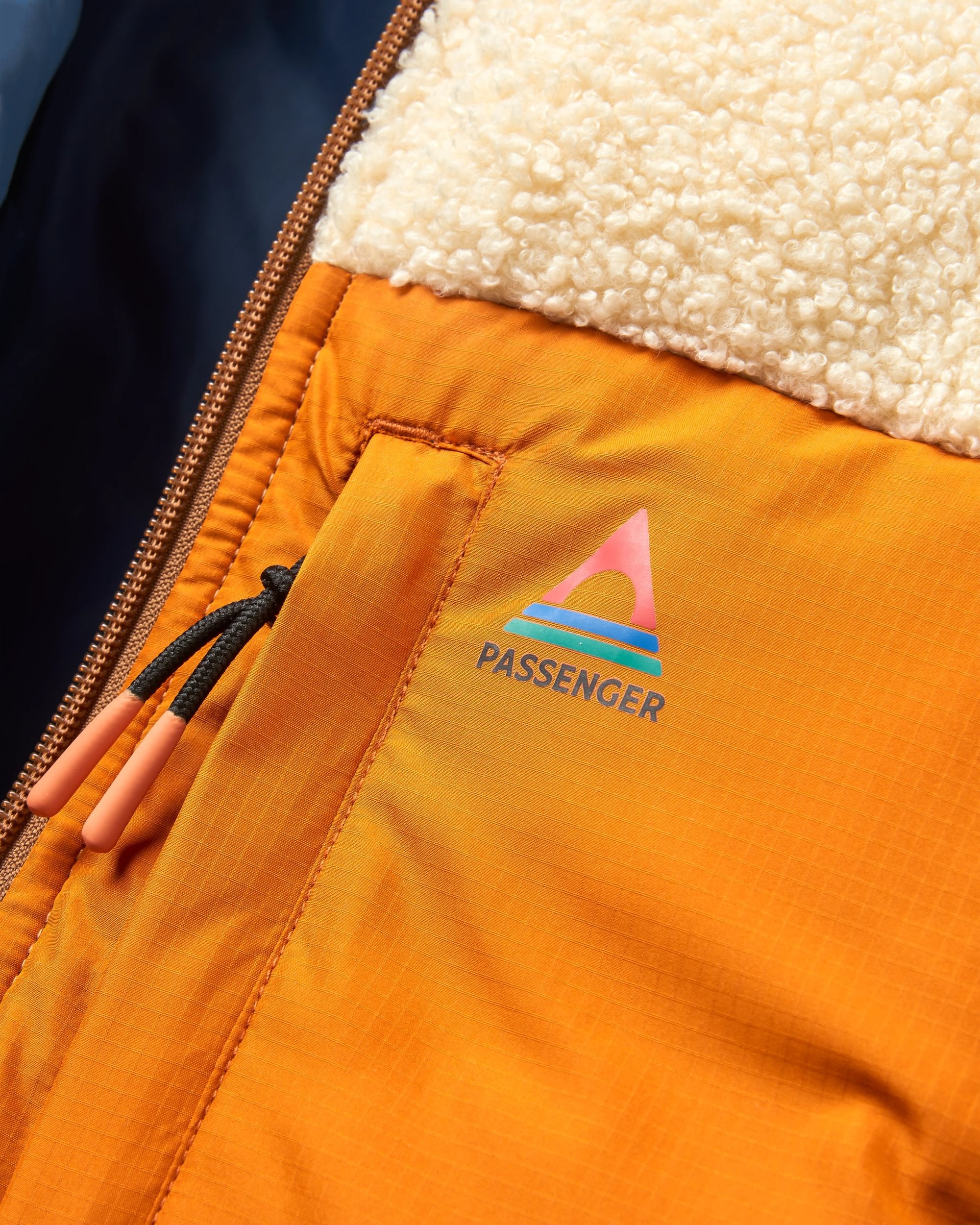 Inspire Recycled Insulated Hooded Jacket - Dark Denim/Toffee - Flatlay