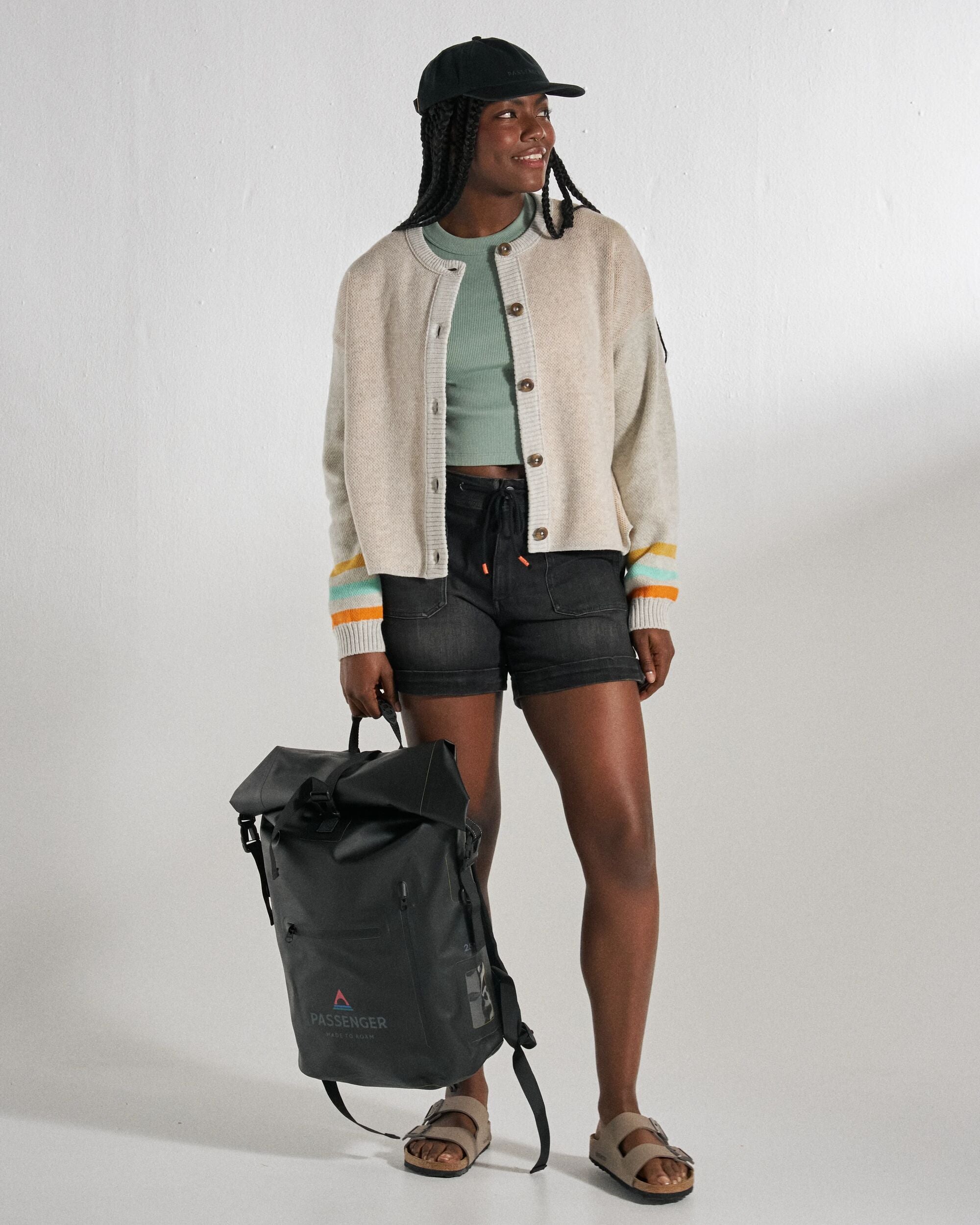Dawner Knitted Cardigan - Light Grey Marl - Studio Model