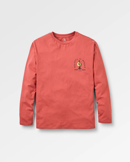 Explore LS T-shirt - Redwood - Flatlay