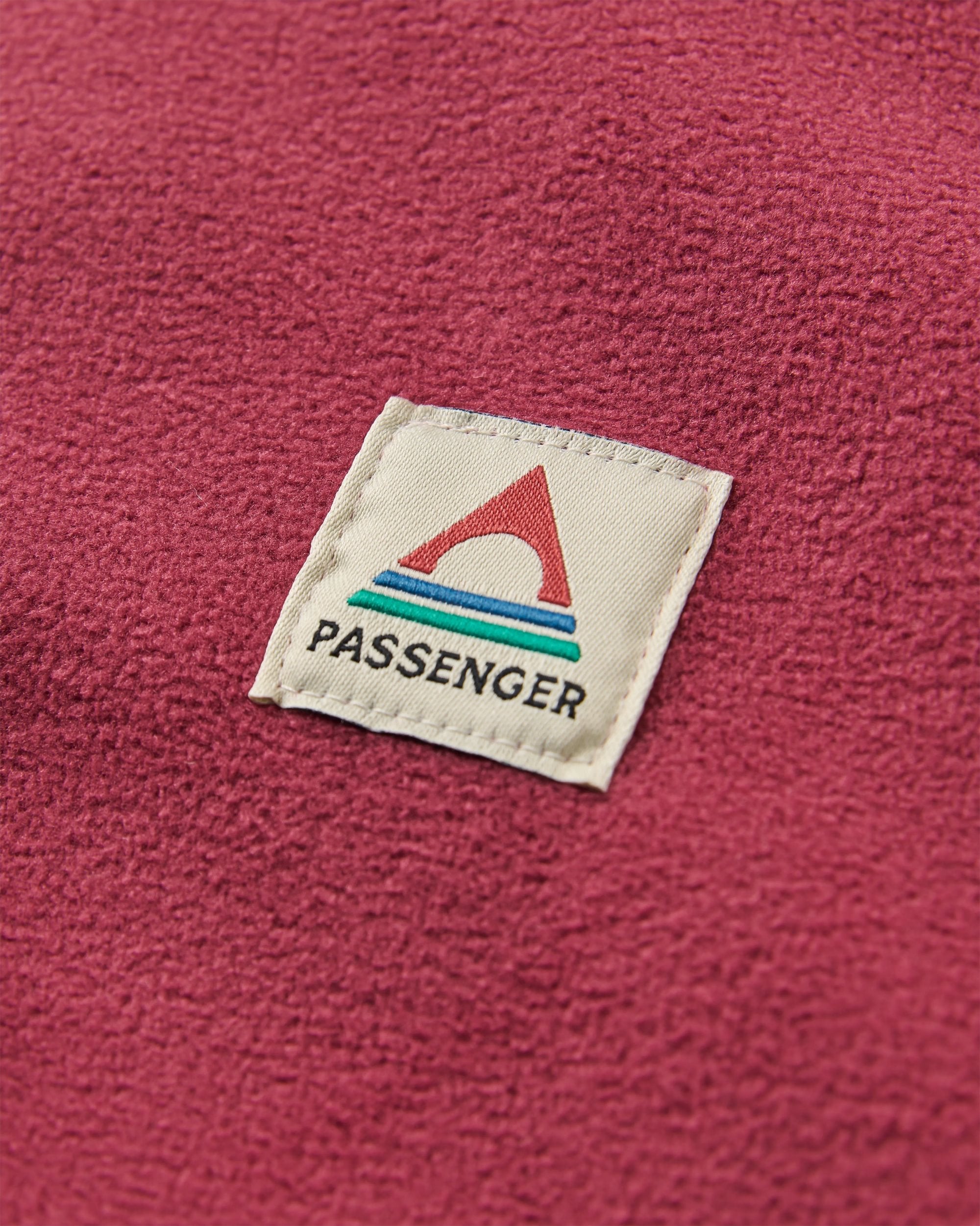 Ayla Micro Polartec® Crew Fleece - Maroon - Flatlay