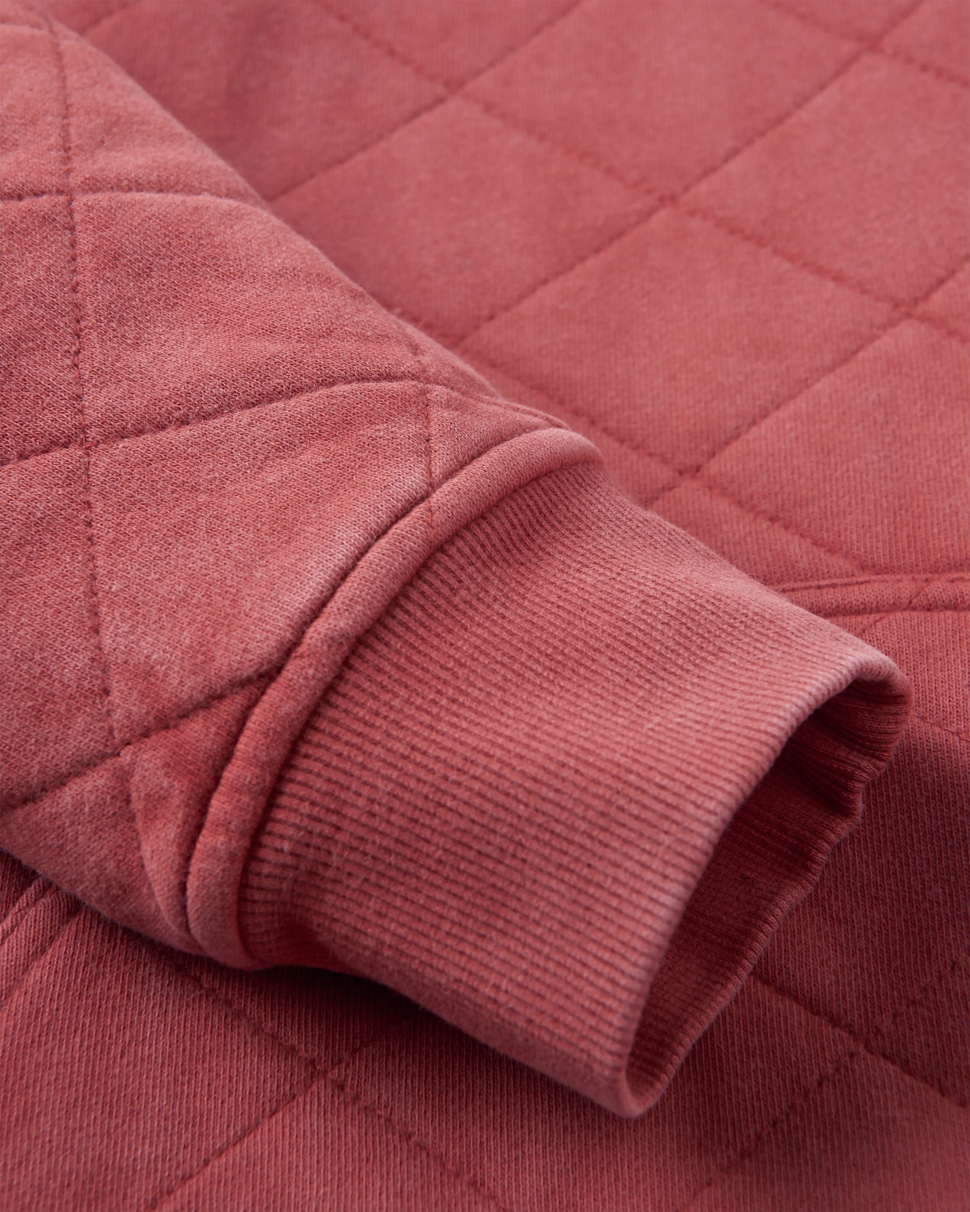 Clementine Recycled Quilted High Neck - Red Ochre - Flatlay