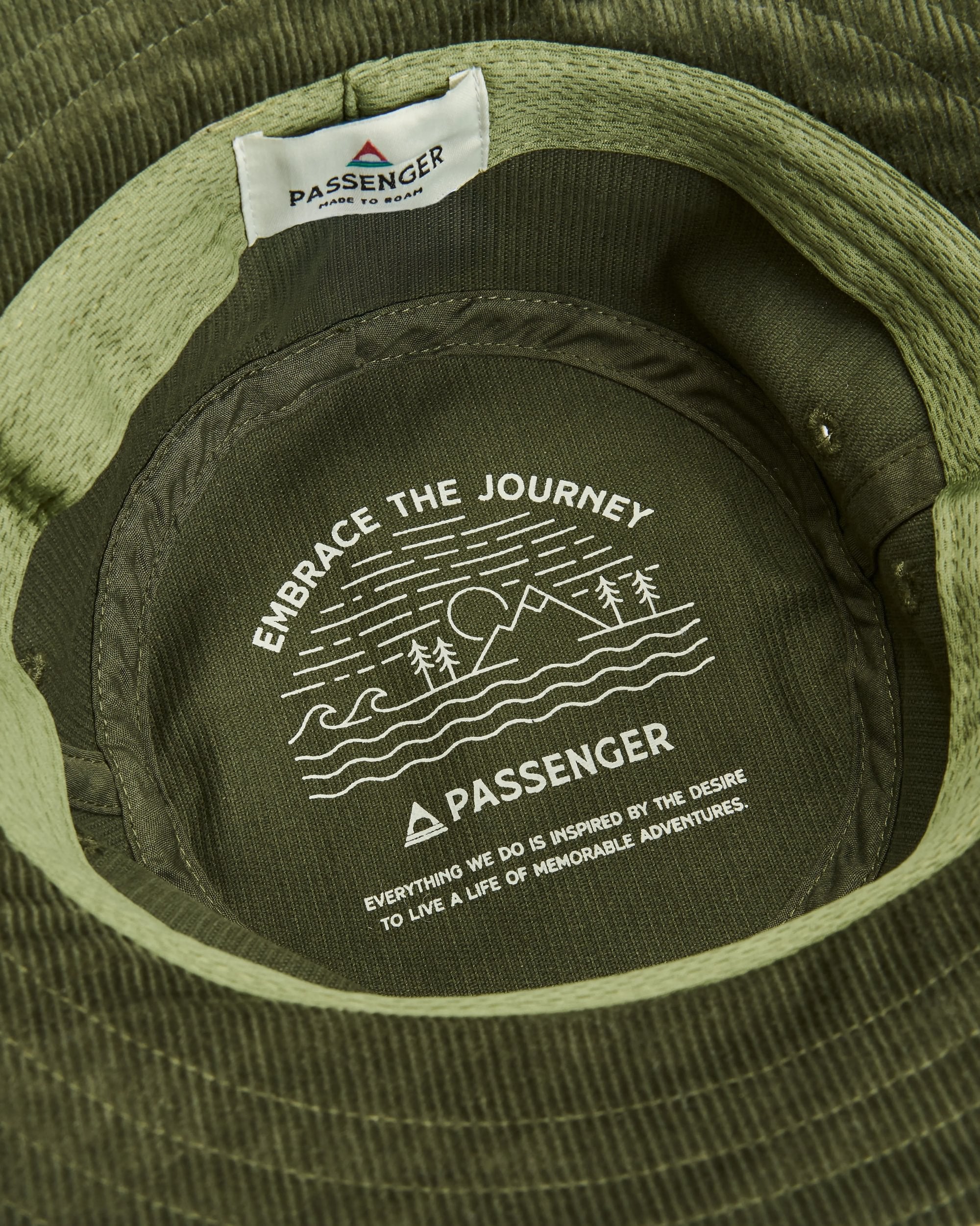 Forest Recycled Cord Bucket Hat - Khaki - Flatlay