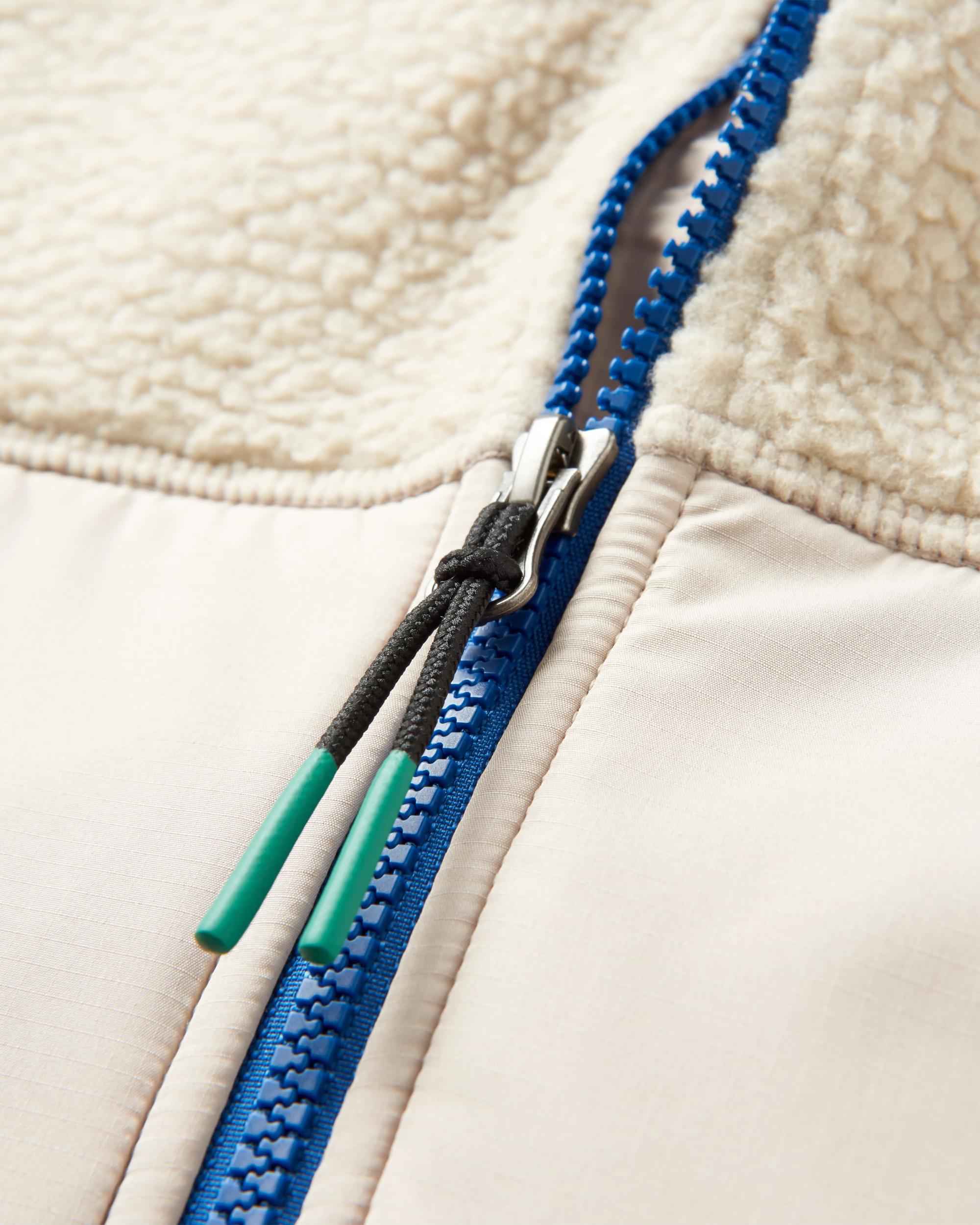 Beebalm Recycled Sherpa Fleece Vest - Oatmeal - Flatlay