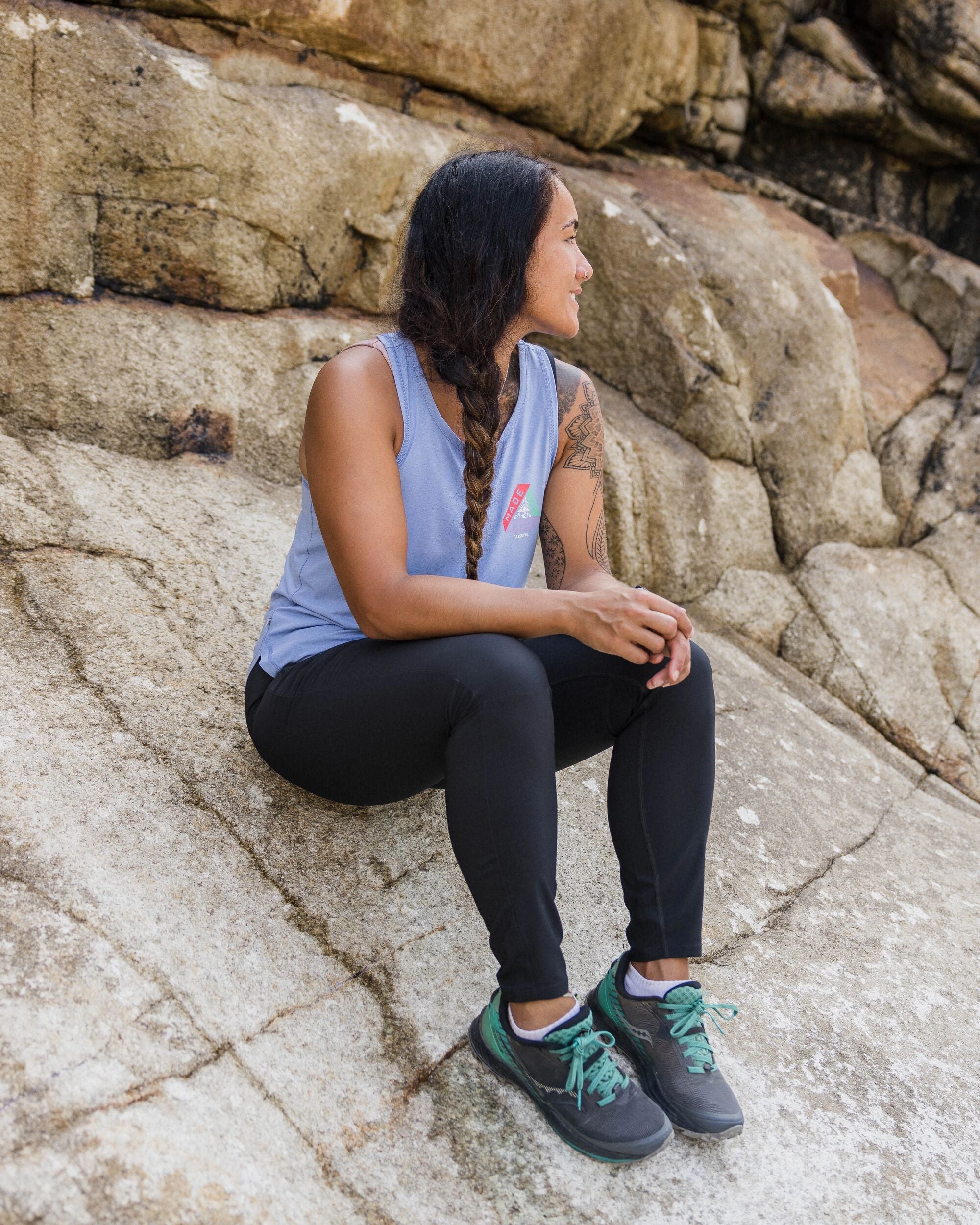 Wanderlust 4 Way Stretch Legging - Black - Lifestyle