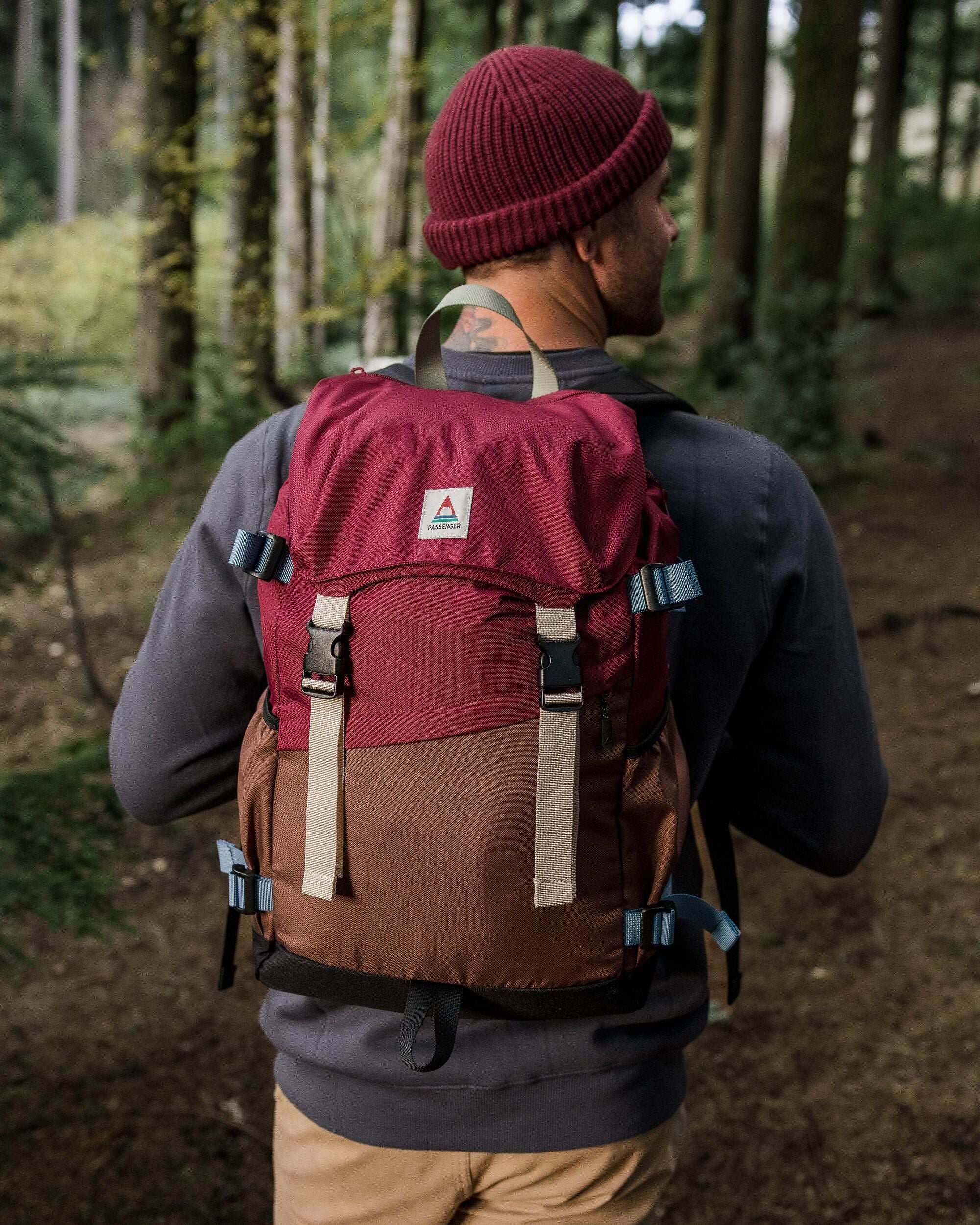 Boondocker Recycled 26L Backpack - Burgundy/Chestnut - Lifestyle - Male