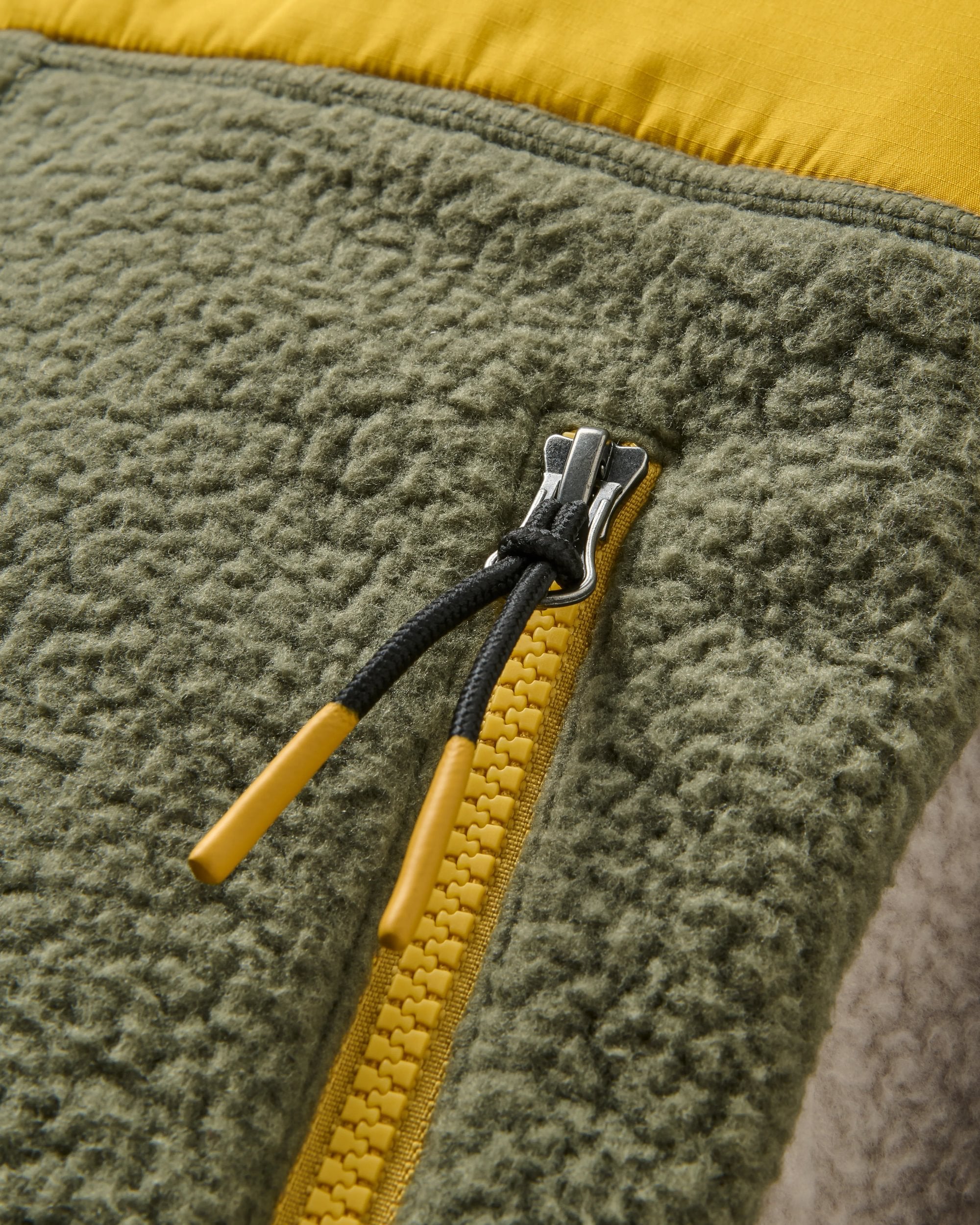 Home Recycled Sherpa Fleece - Vintage White/Dusty Olive - Flatlay