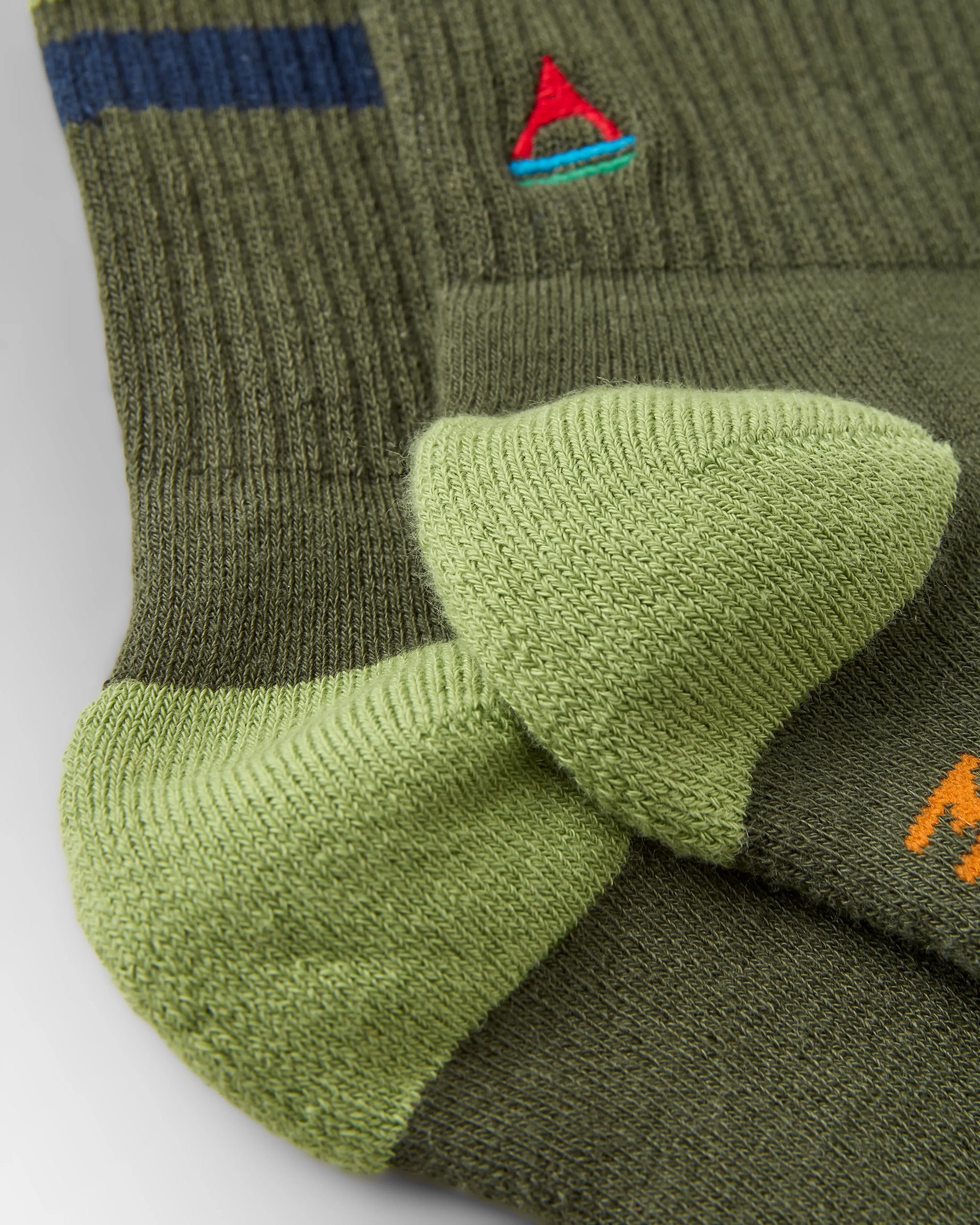 Organic Midweight Crew Socks - Khaki - Flatlay