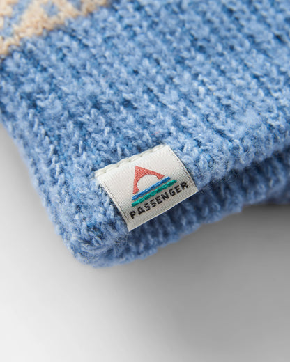 Nurture Recycled Knitted Gloves - Faded Denim/Stone - Flatlay