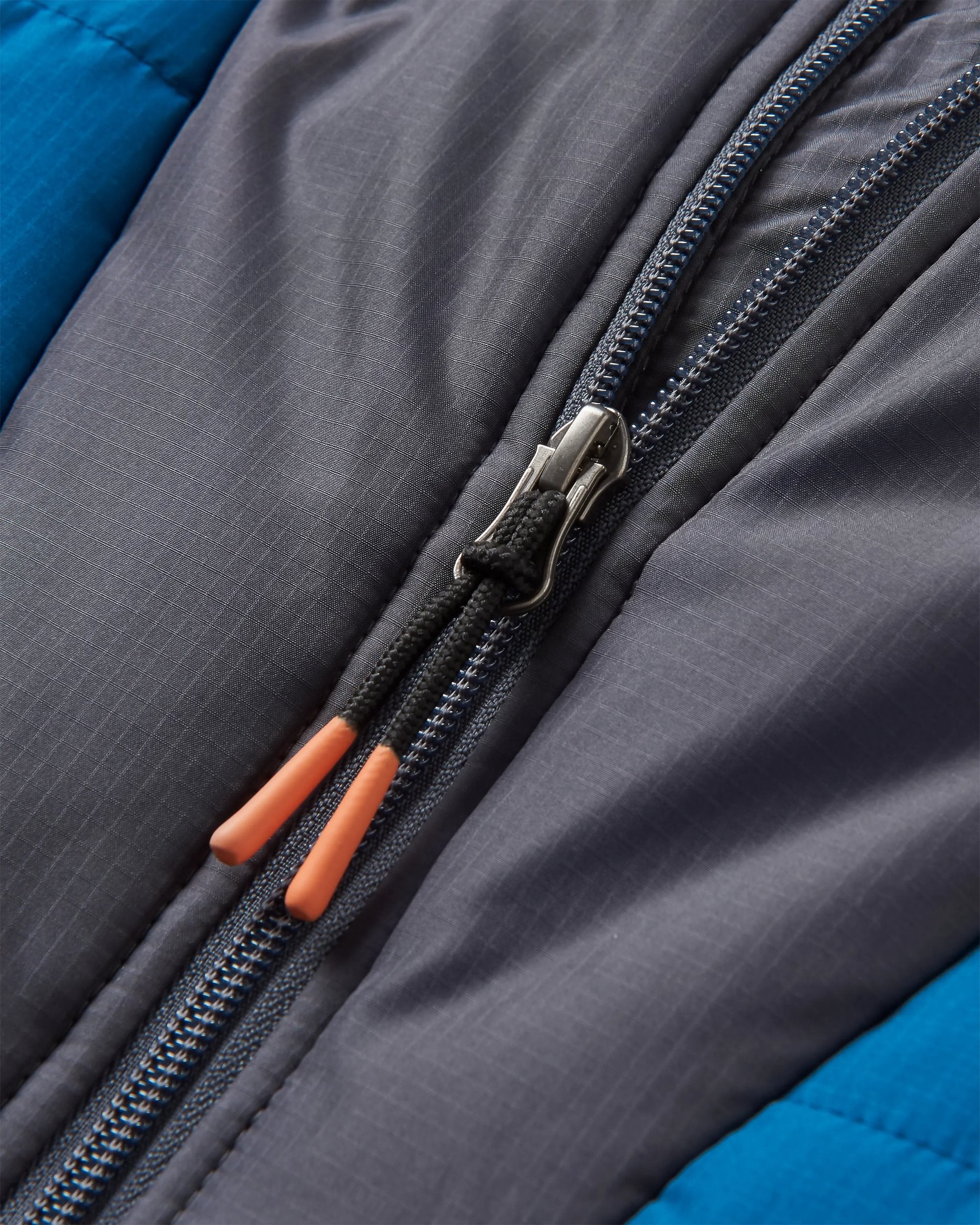 Oceanic Recycled Insulated Anorak - Tidal Blue/Burnt Orange - Flatlay