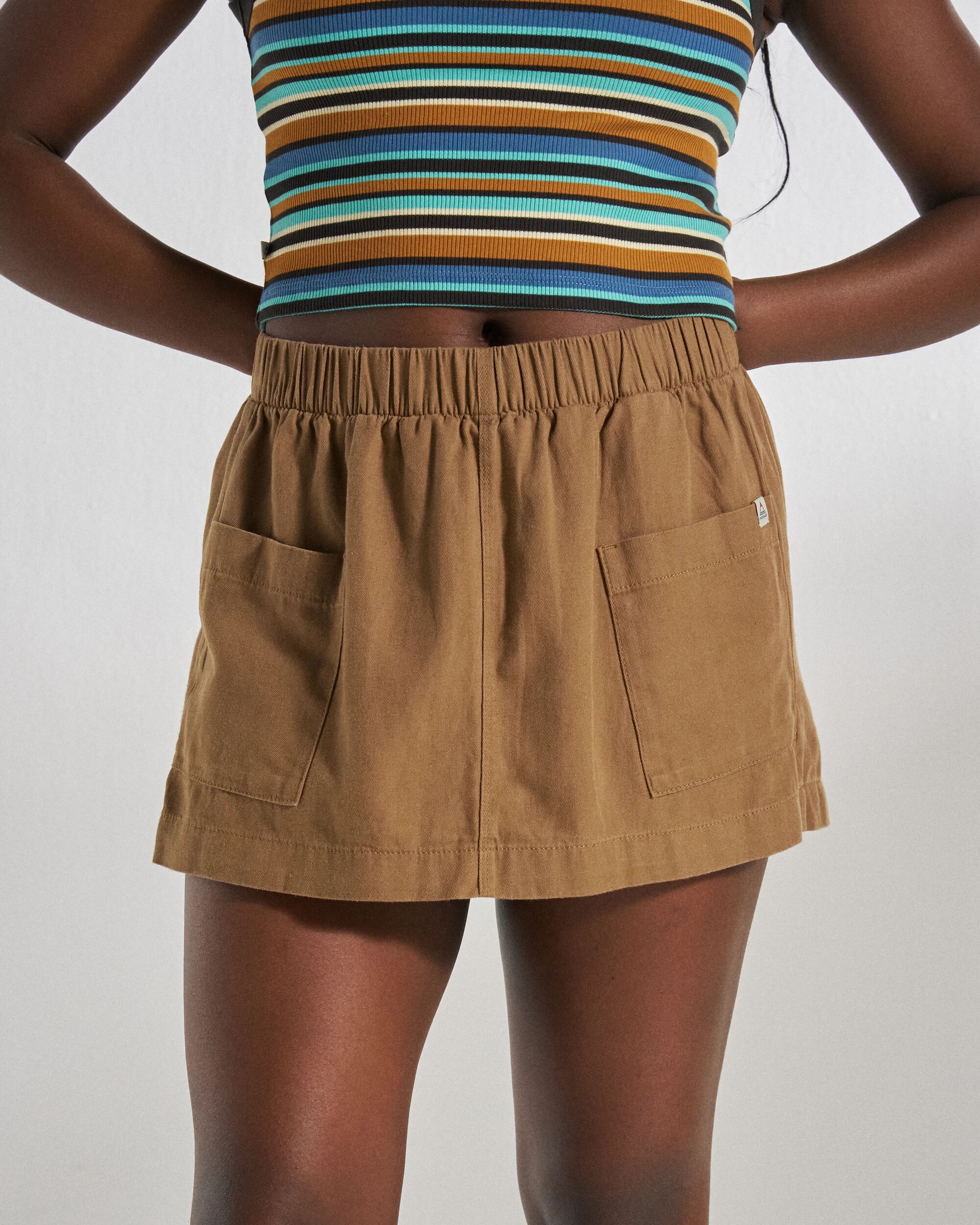Whirl Lightweight Skort - Caramel - Studio Model