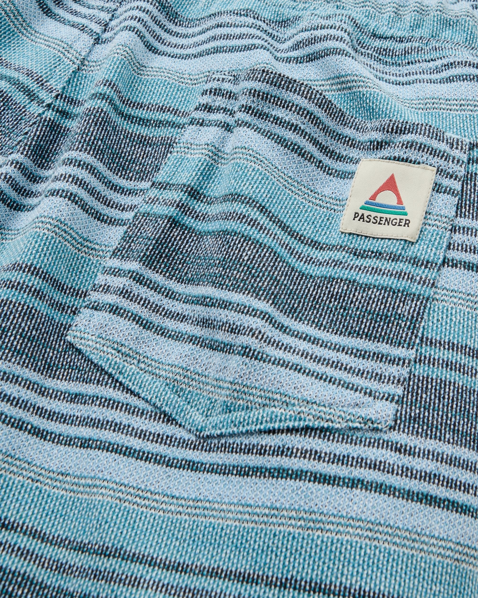 Lagoon Loopback Short - Multi Blue Stripe - Flatlay