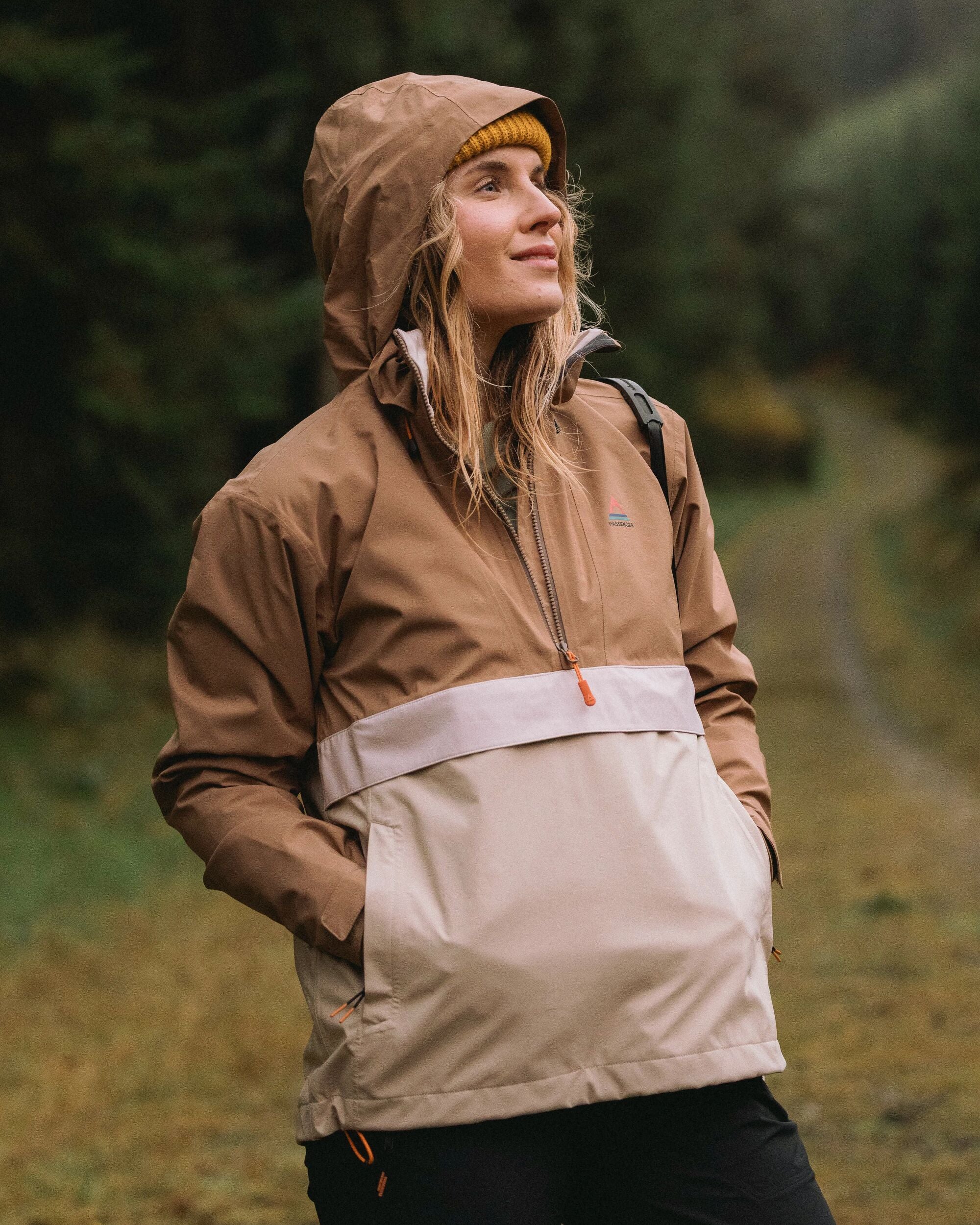 Skyline Recycled Waterproof Anorak - Caramel/Stone - Lifestyle