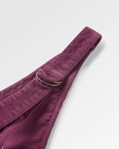 Refuel Organic Cotton Cord Dungarees - Fig - Flatlay