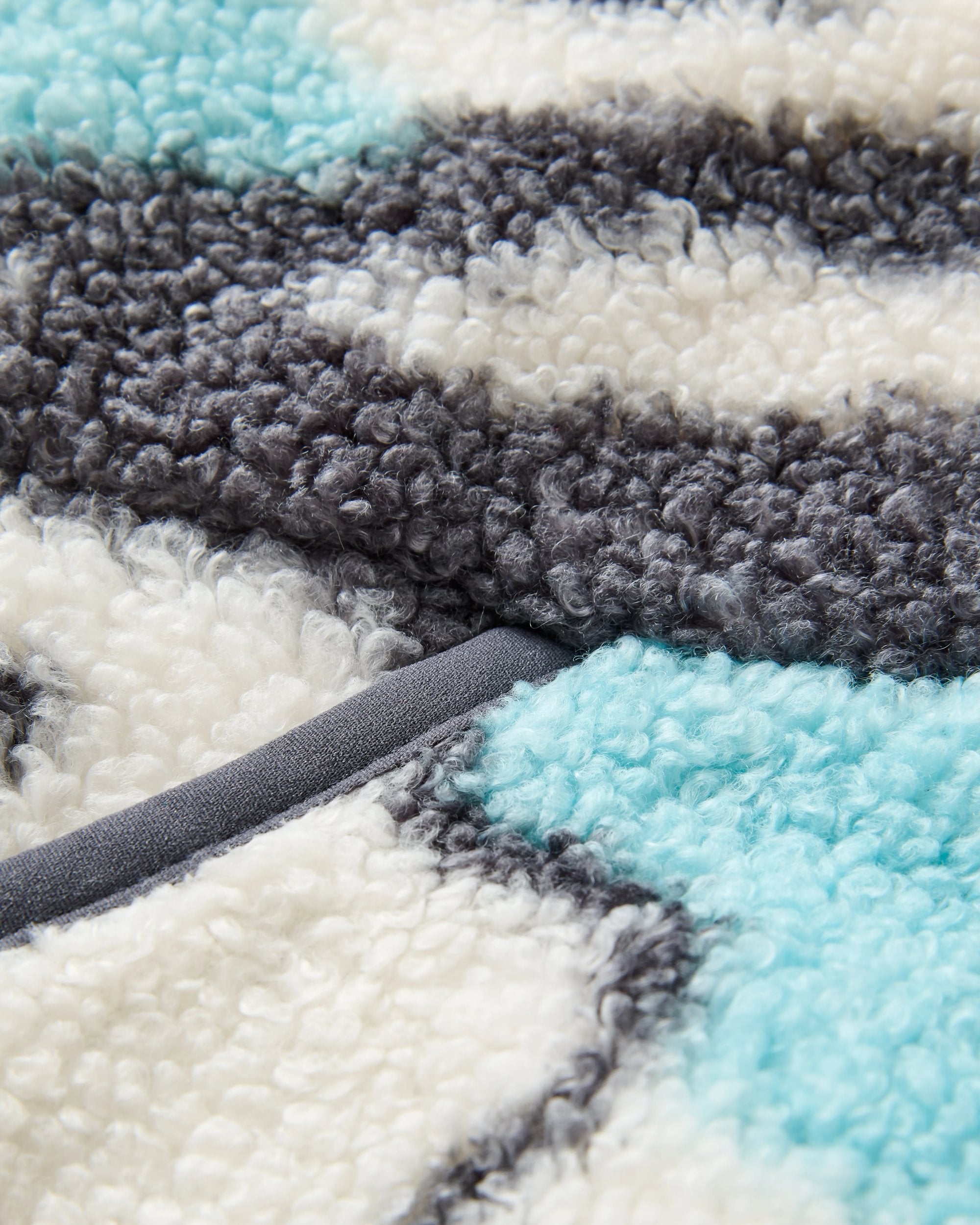 Ravi Recycled Sherpa Fleece - Abstract Trails Off White - Flatlay