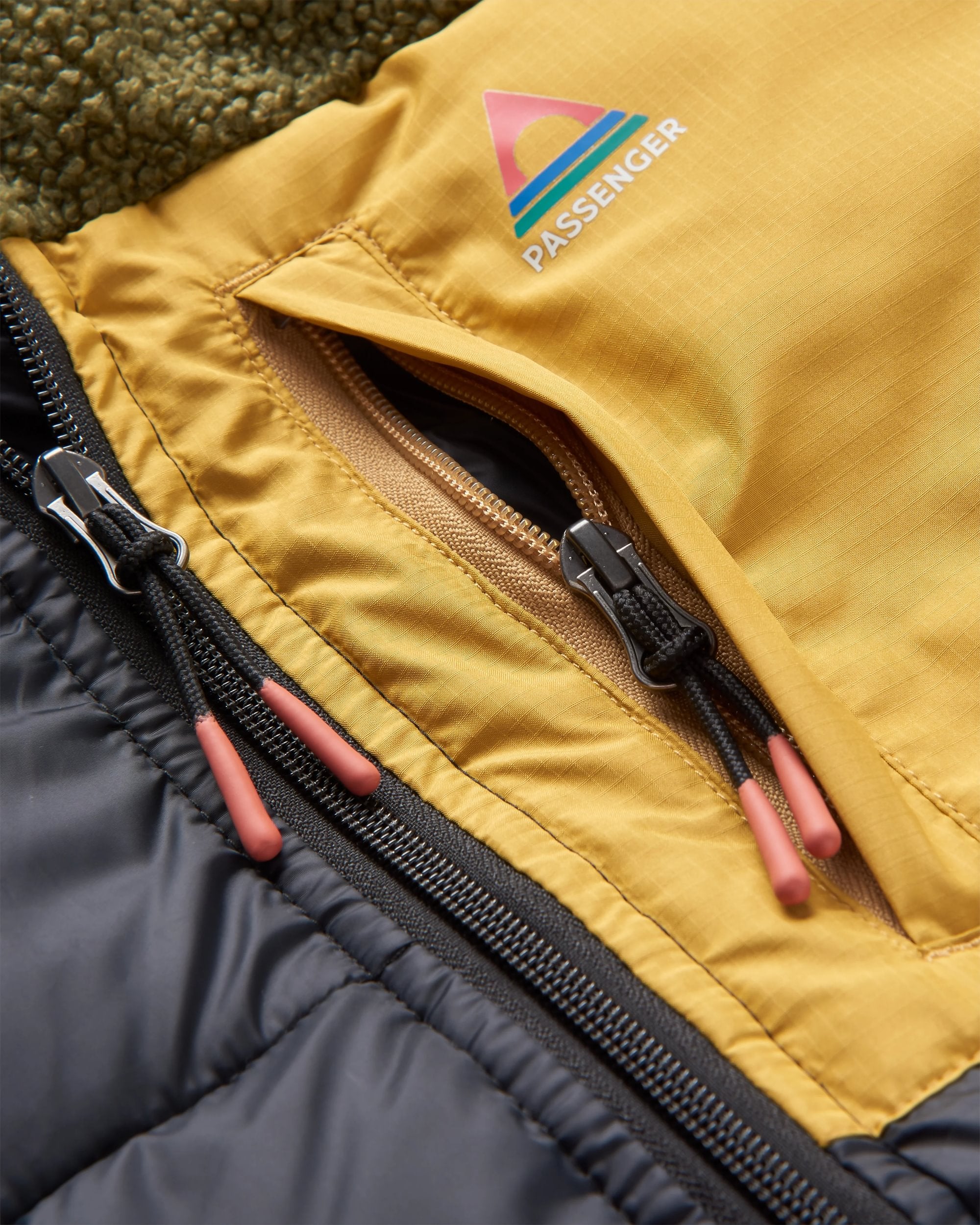 Journey Recycled Insulated Jacket - Black/Khaki - Flatlay