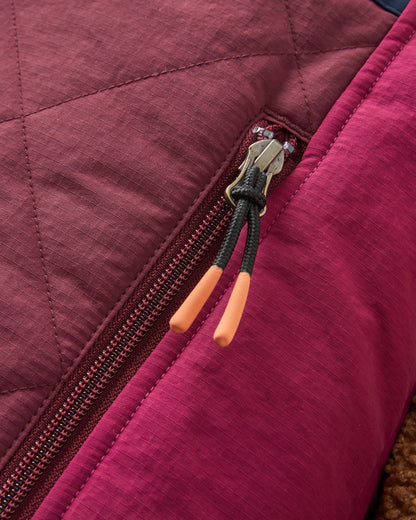 Lara Quilted Jacket - Toffee/Fig - Flatlay