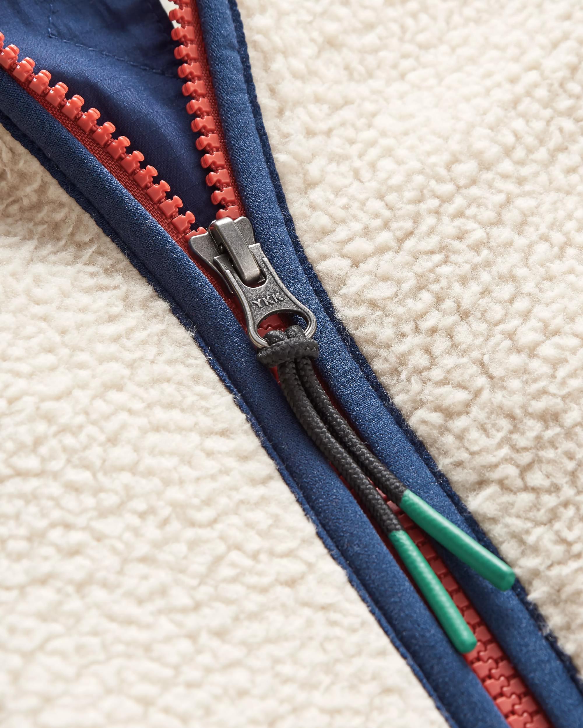 Tripper 2.0 Full Zip Recycled Sherpa Fleece - Oatmeal - Flatlay