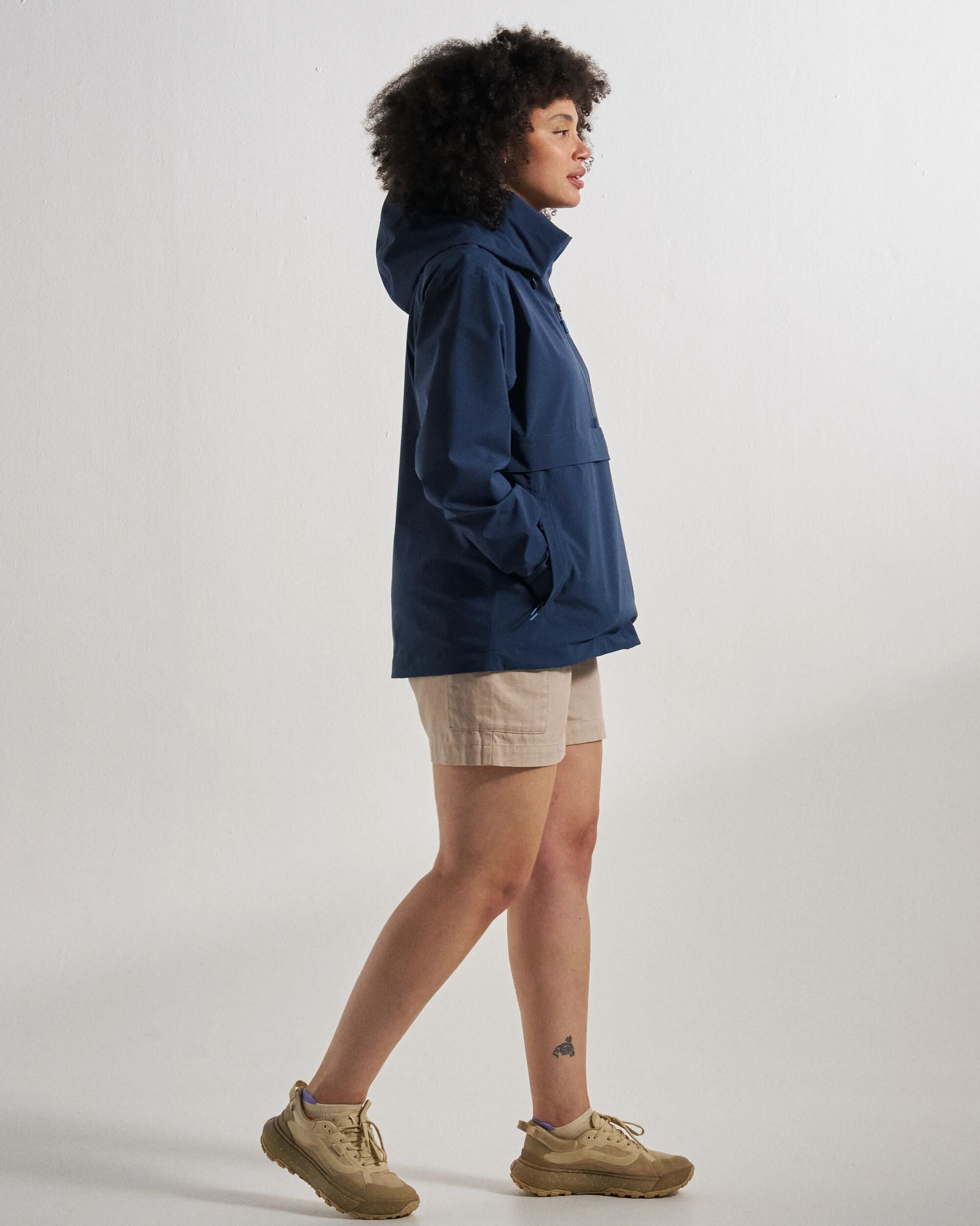 Skyline Waterproof Anorak - Rich Navy - Studio Model