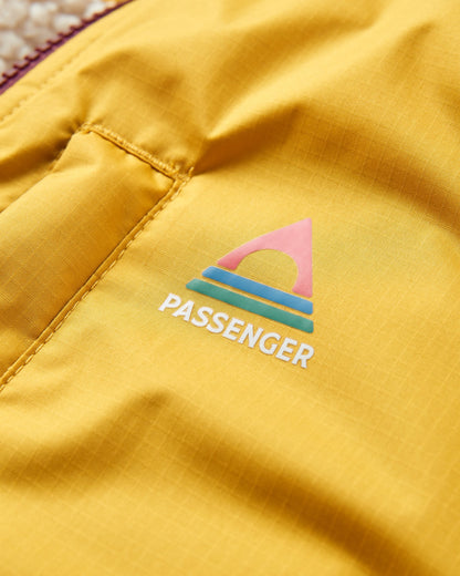 Waves Recycled Sherpa Lined Changing Robe - Fig/Heritage Yellow - Flatlay