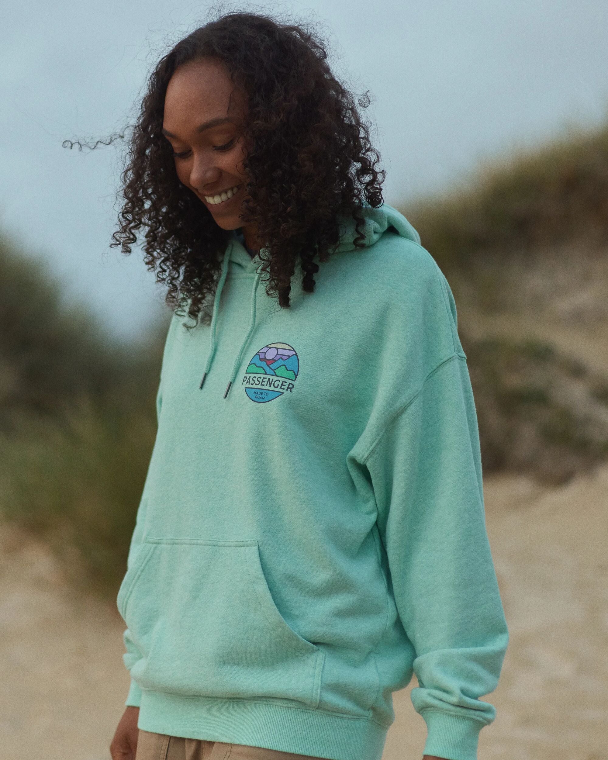 Laidback Organic Cotton Hoodie - Aqua Marl - Lifestyle