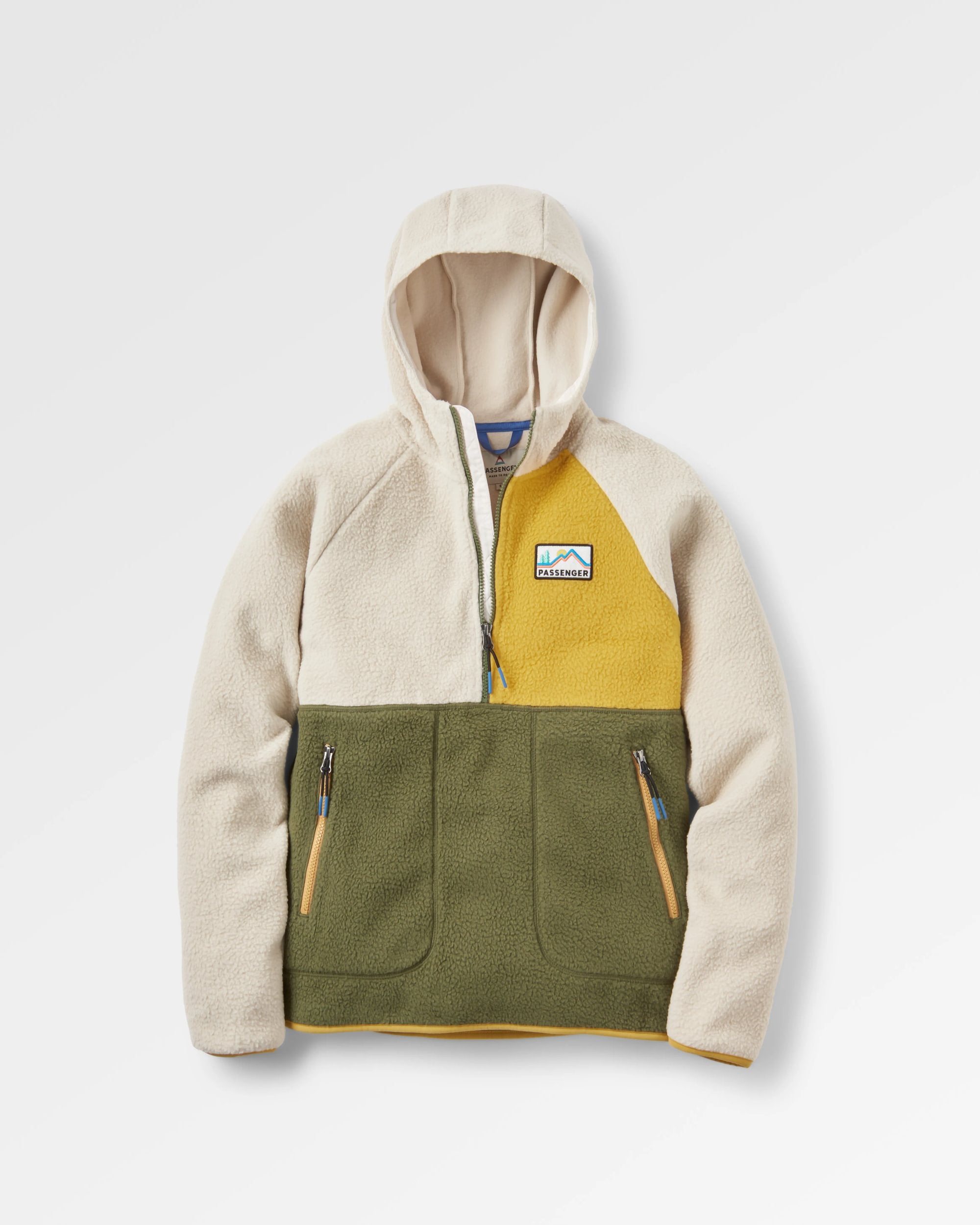 Maine 1/2 Zip Recycled Sherpa Fleece - Khaki - Flatlay