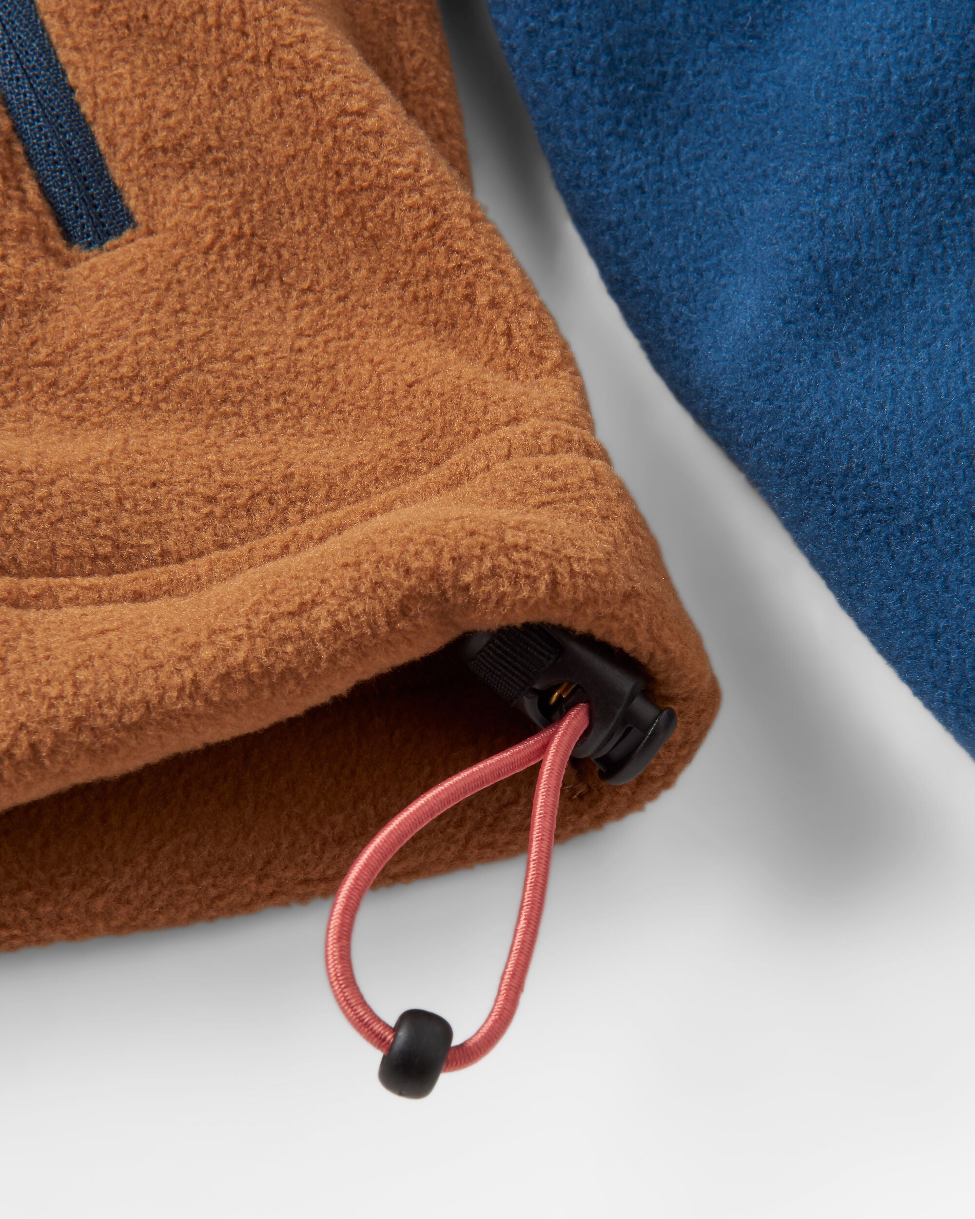 Ridge Full Zip Recycled Polar Fleece - Dark Denim/Toffee - Flatlay