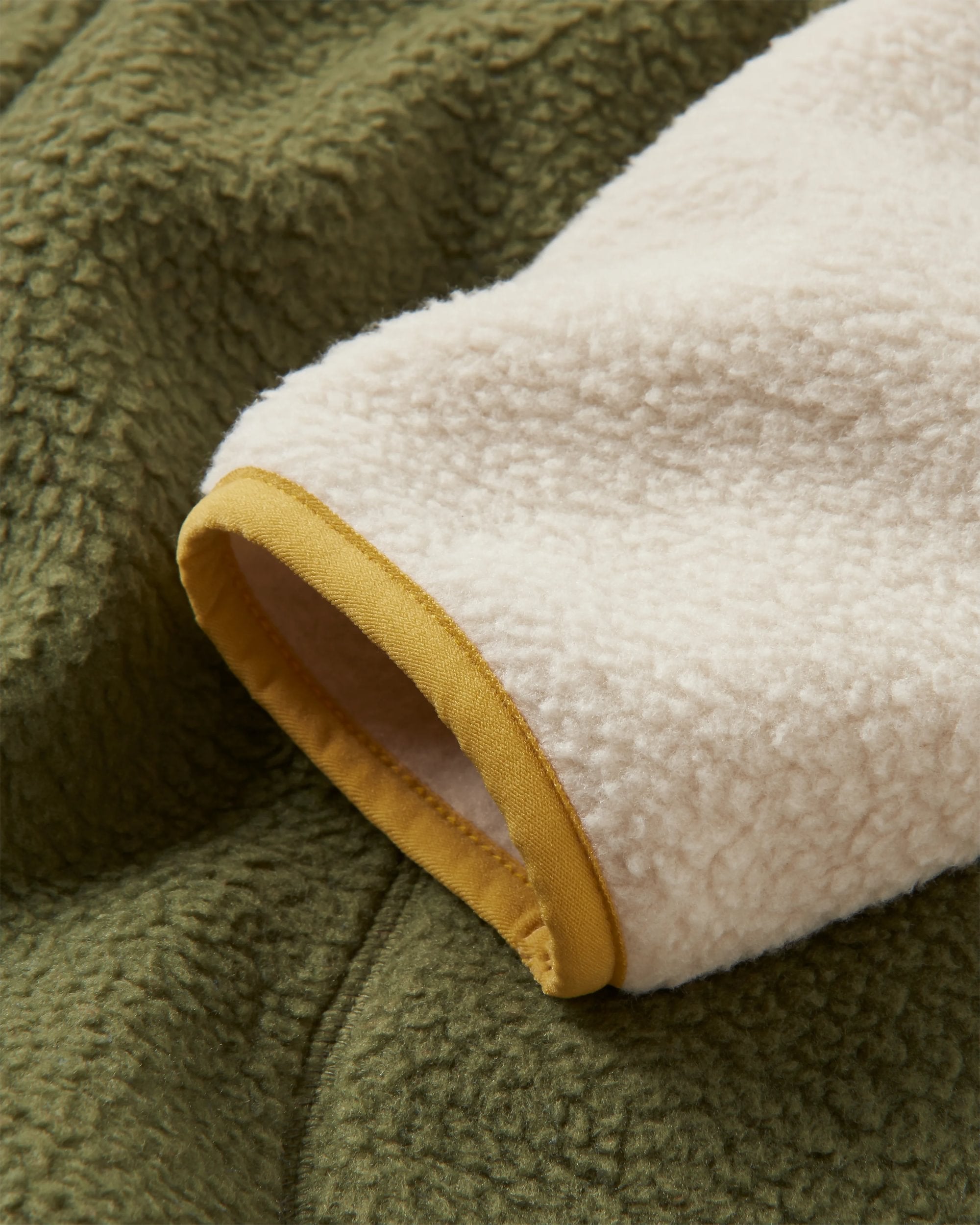 Maine 1/2 Zip Recycled Sherpa Fleece - Khaki - Flatlay