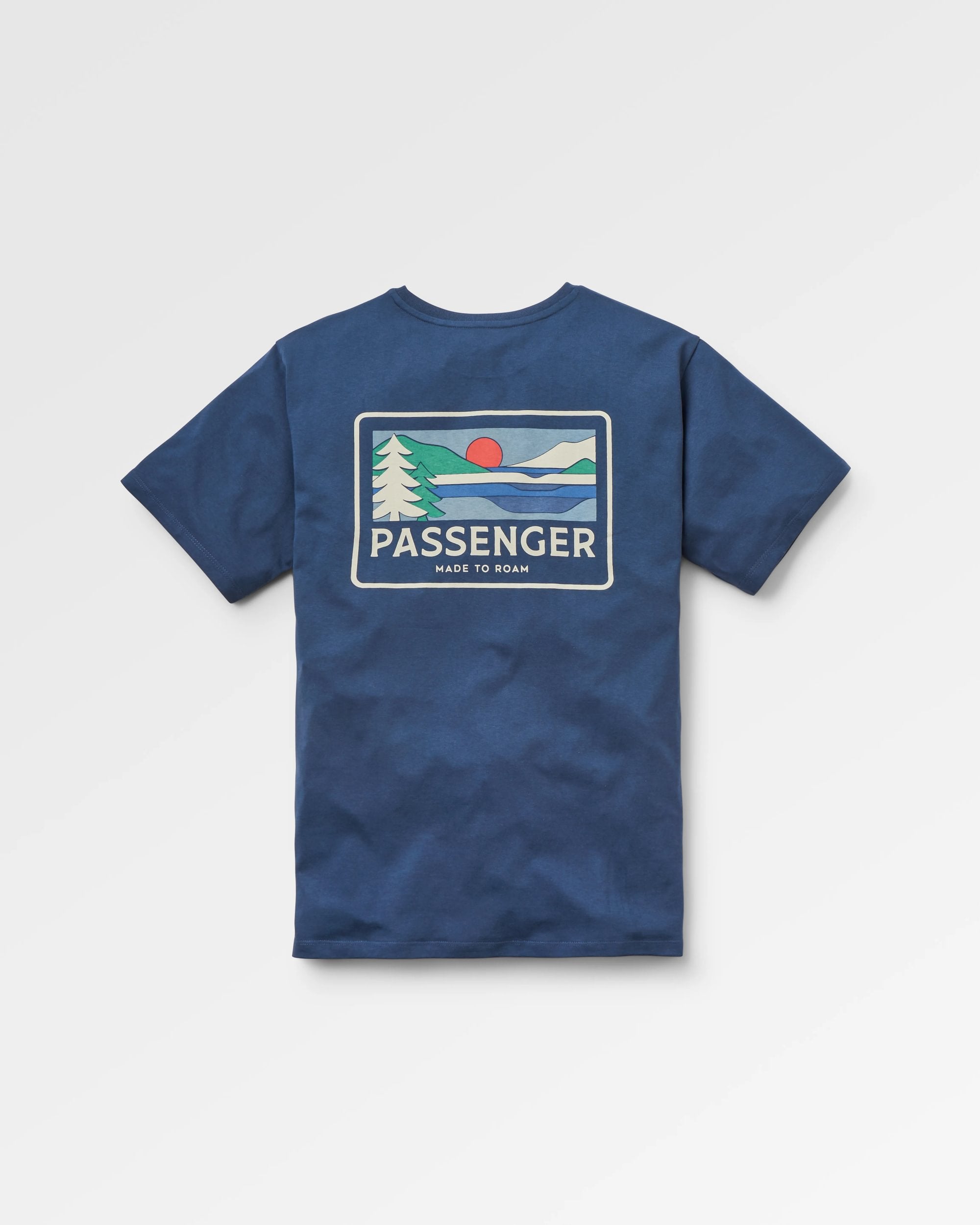 Roamer Men's Recycled Cotton T-Shirt - Rich Navy - Flatlay