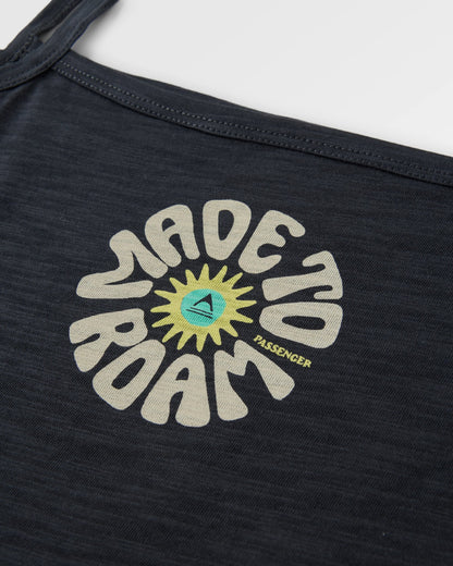 Easy Days Strappy Vest - Black - Flatlay