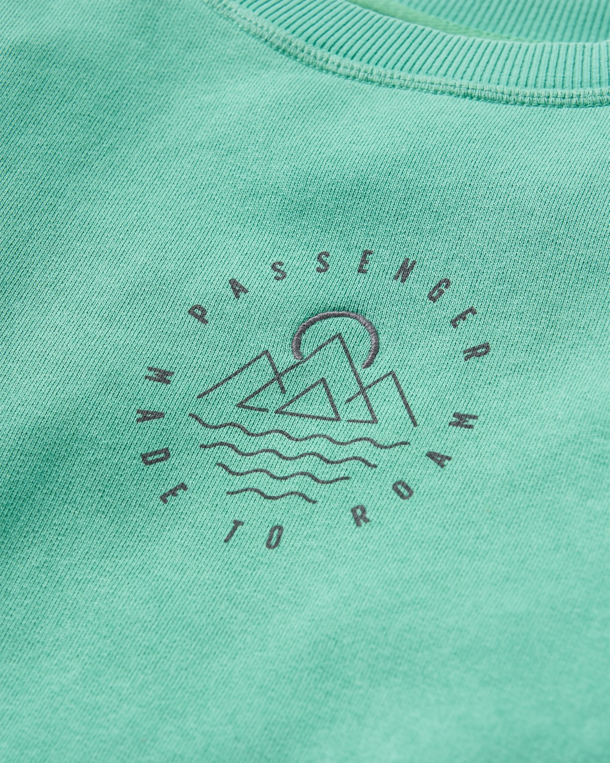 Remote Recycled Cotton Sweatshirt - Green Spruce - Flatlay