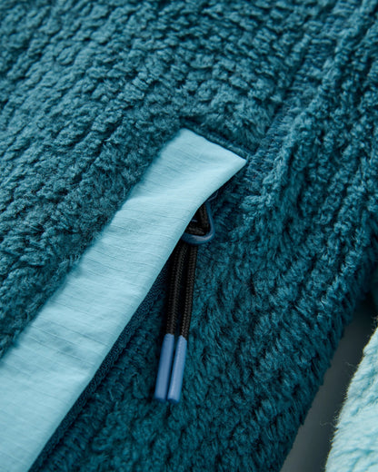 Venturescape Women's Recycled Fleece - Retro Blue/Tidal Blue - Flatlay