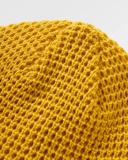 Moss Double Layer Recycled Waffle Beanie - Mustard Yellow