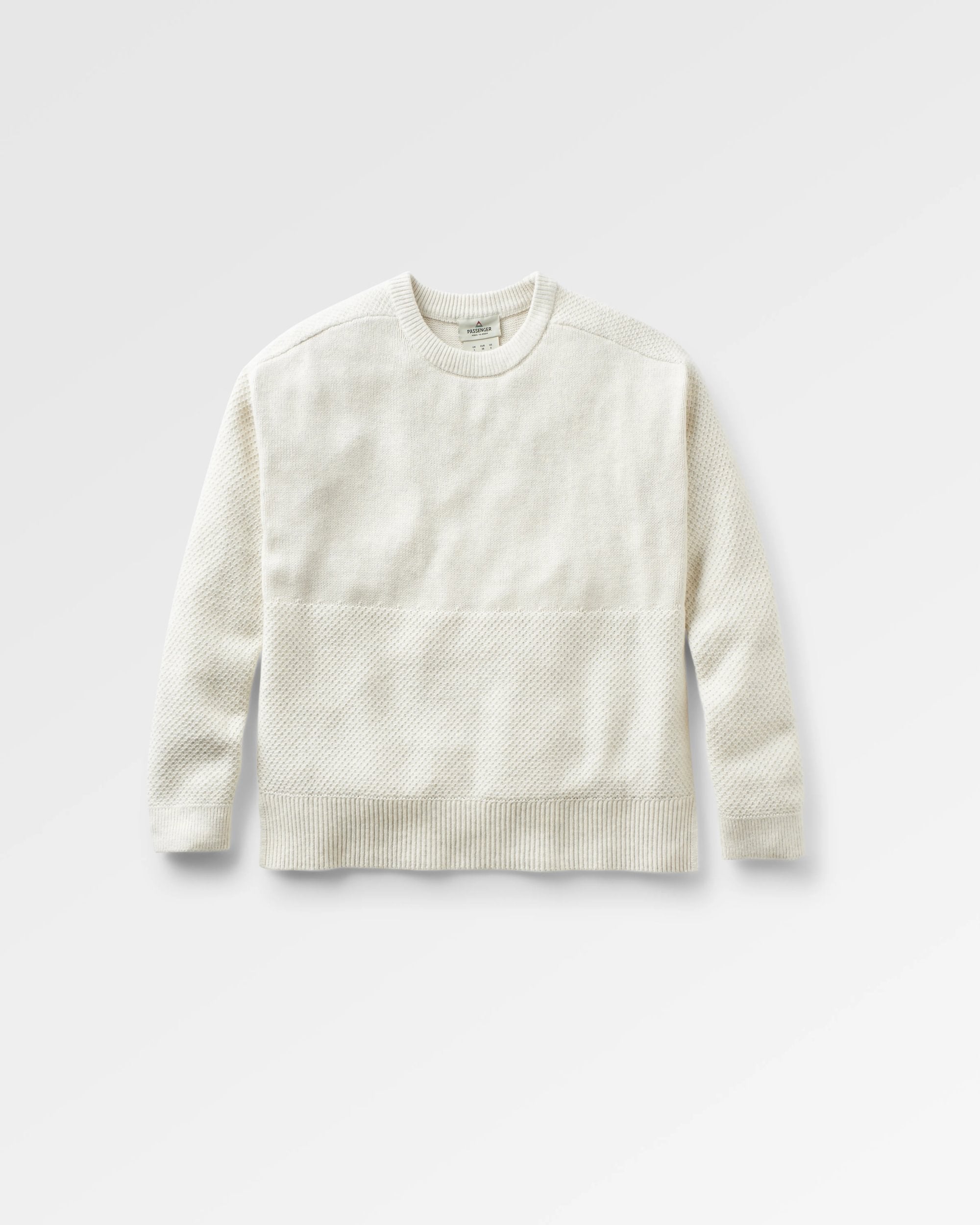 Cove Organic Cotton Knitted Jumper - Off White - Flatlay