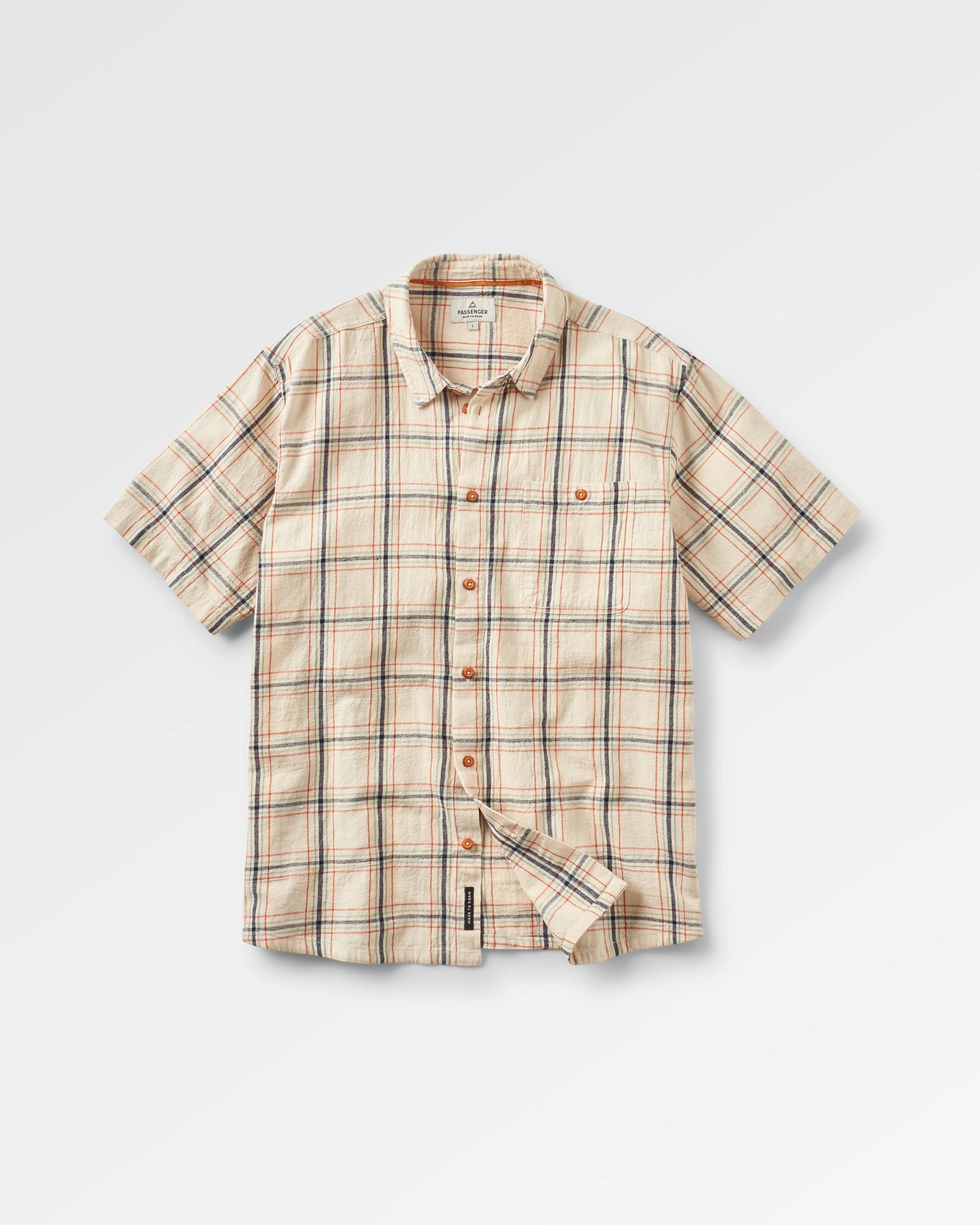 Chill Organic Cotton Check Shirt - Birch - Flatlay