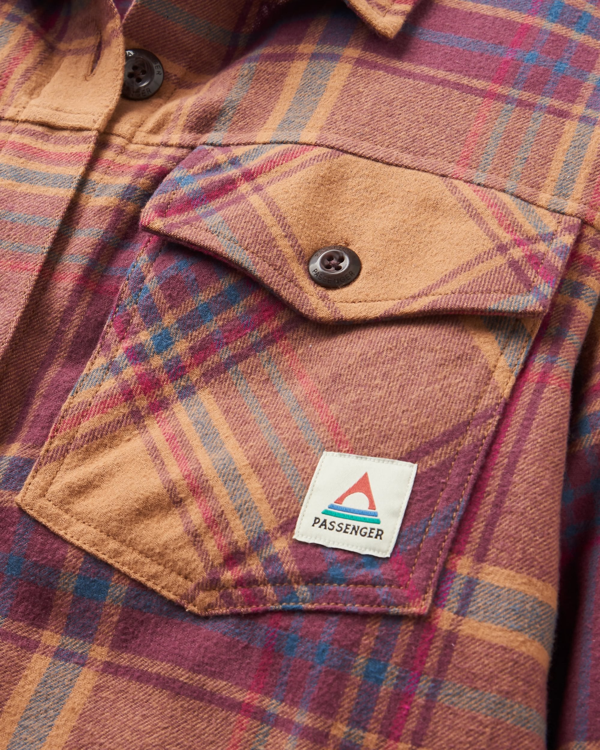 Stella Organic Cotton LS Shirt - Toffee Check - Flatlay