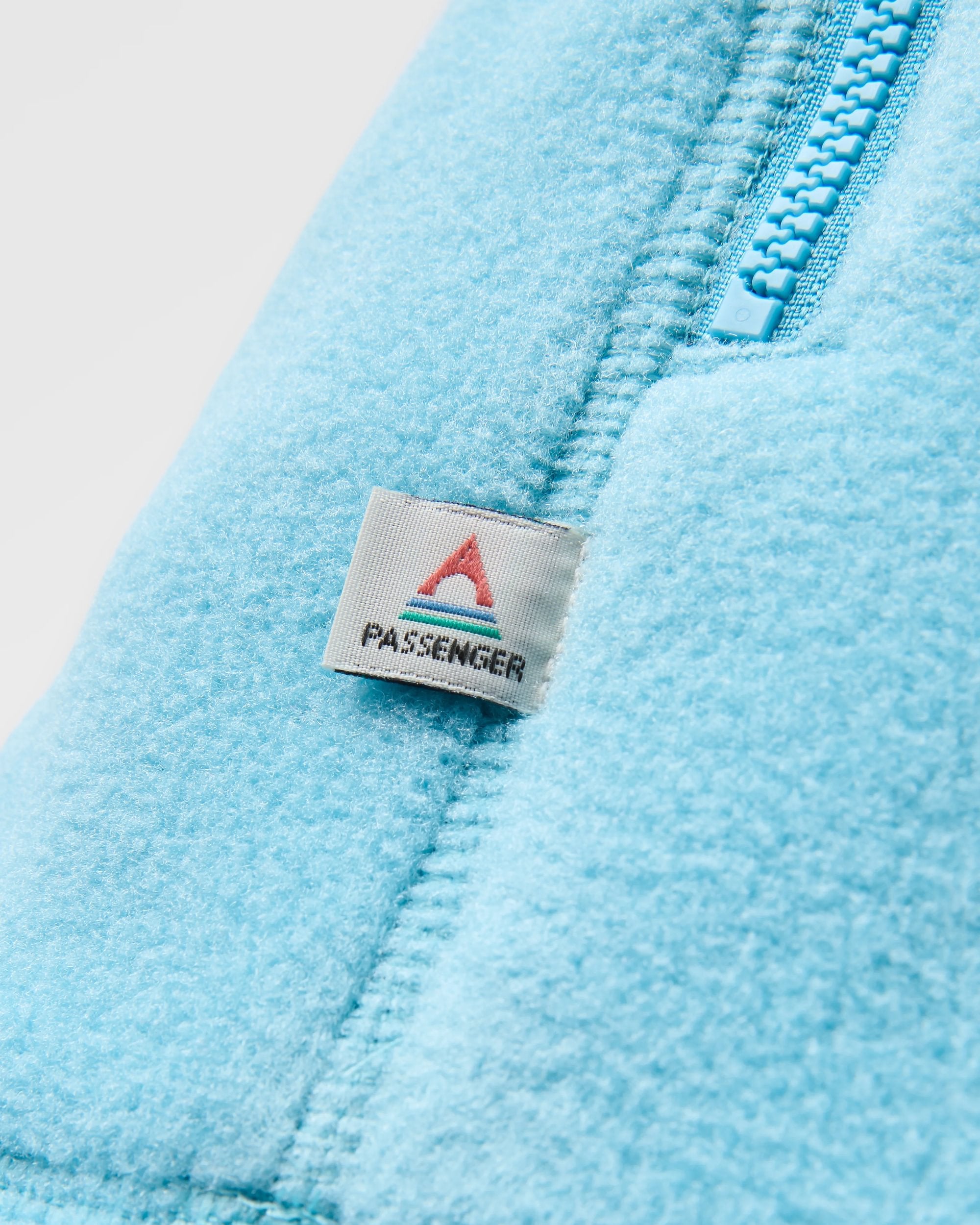 Sierrascape Women's Recycled Polartec® Fleece Hoodie - Retro Blue/Tidal Blue - Flatlay