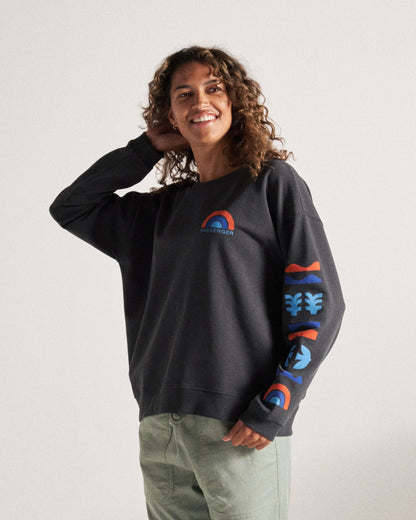Papercut Recycled Sweatshirt - Black - Studio Model