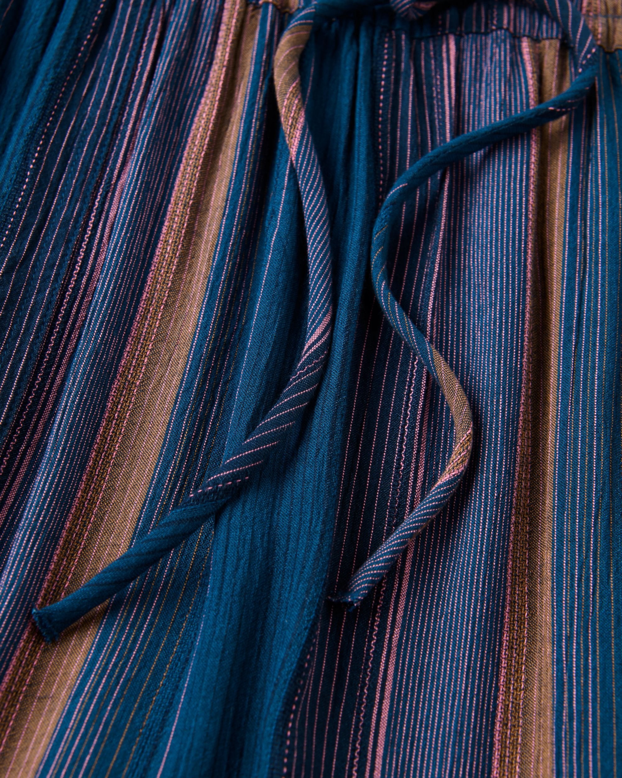 Someday Woven Trouser 2.0 - Dark Denim Multi Stripe - Flatlay