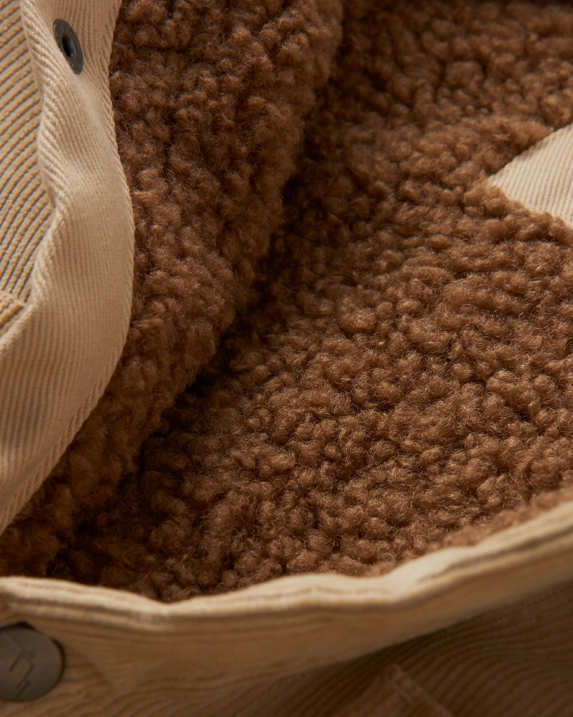 Kodiak Sherpa Lined Cord Overshirt - Stone - Flatlay