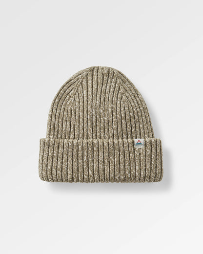 Fisherman Marl Beanie - Khaki - Flatlay