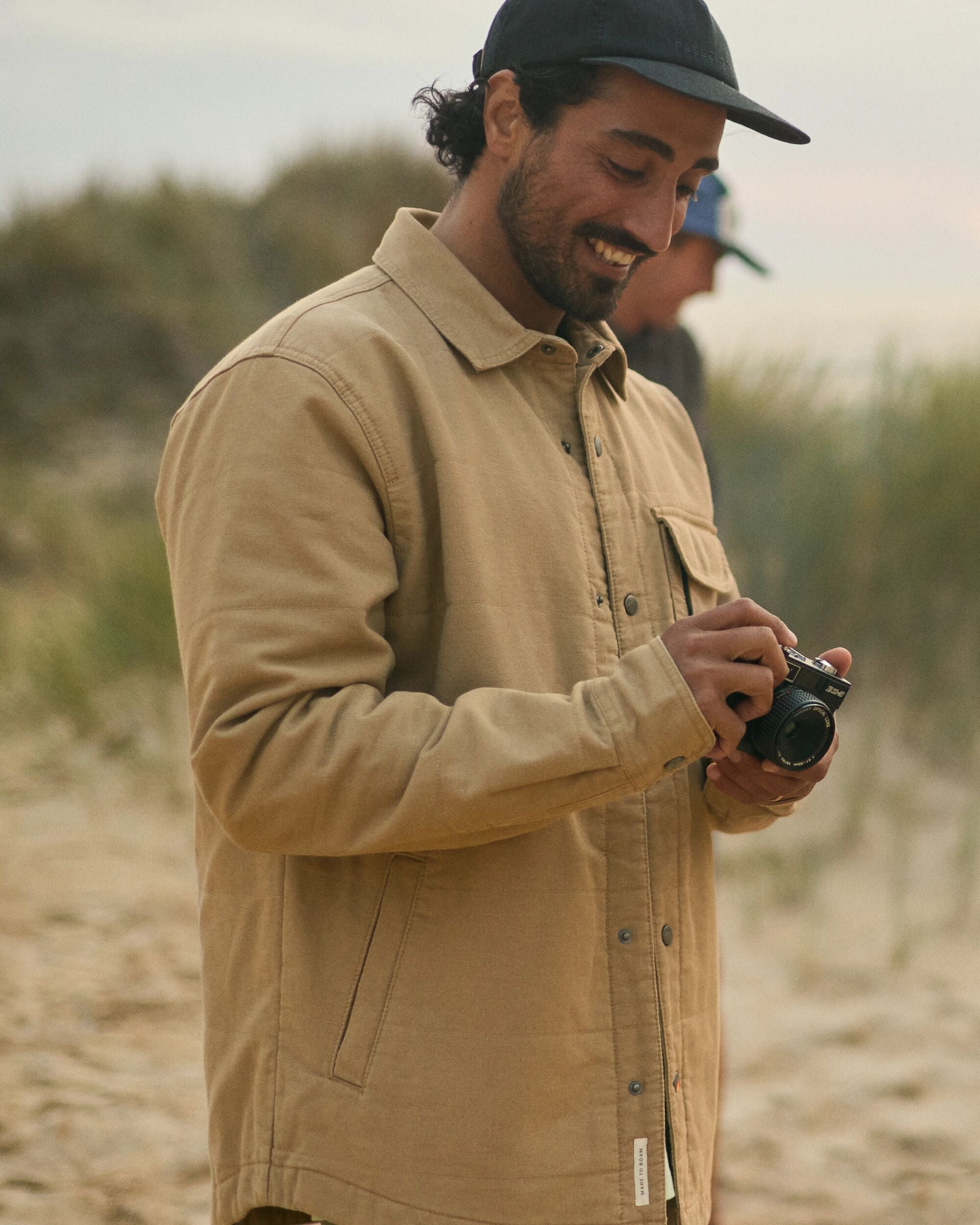 Taranaki Canvas Quilted Overshirt - Stone - Lifestyle