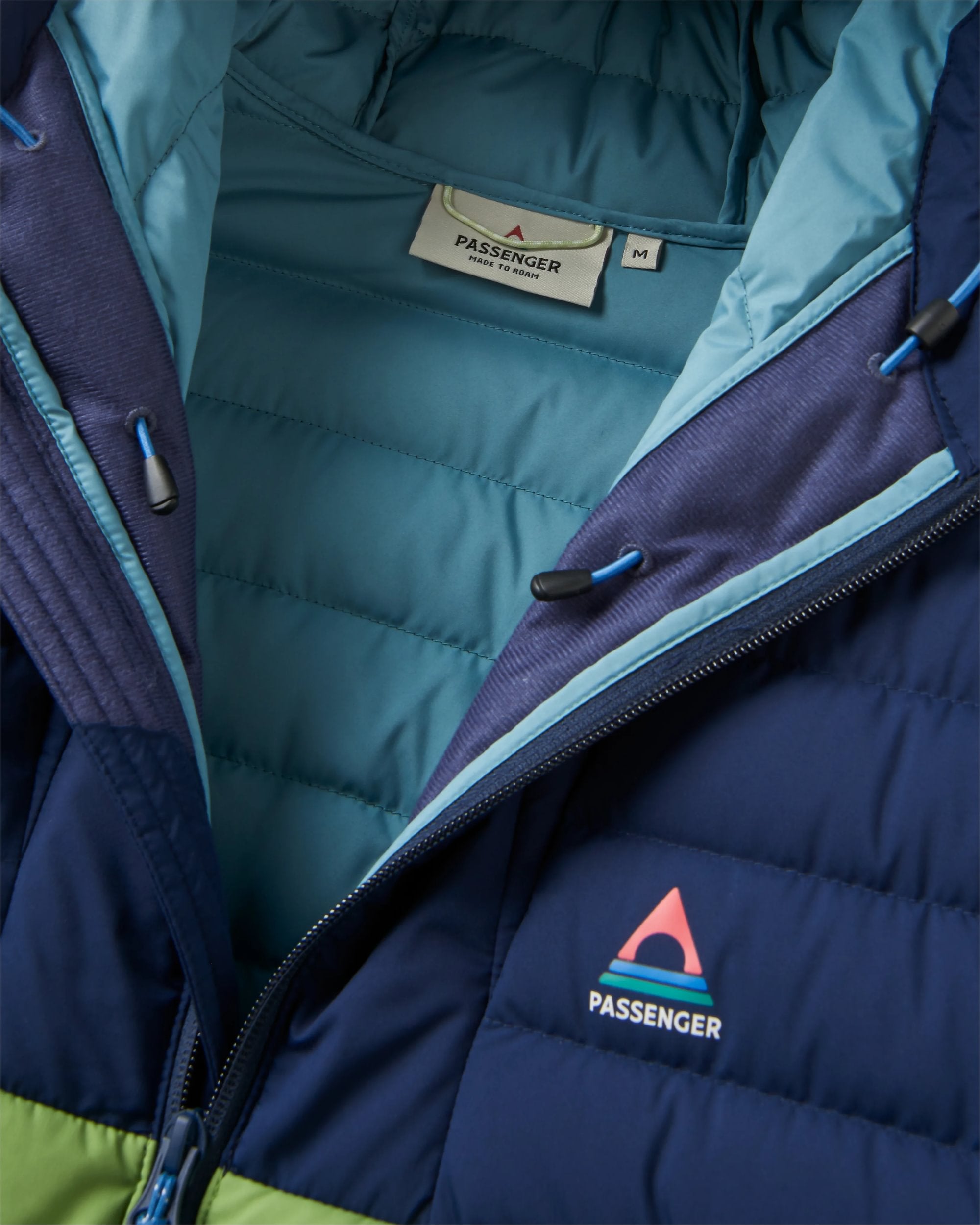 Ashland Down Recycled Jacket - Rich Navy/Pear Green - Flatlay
