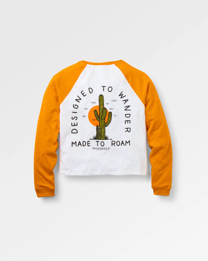 Explore LS Raglan T-Shirt - White - Flatlay