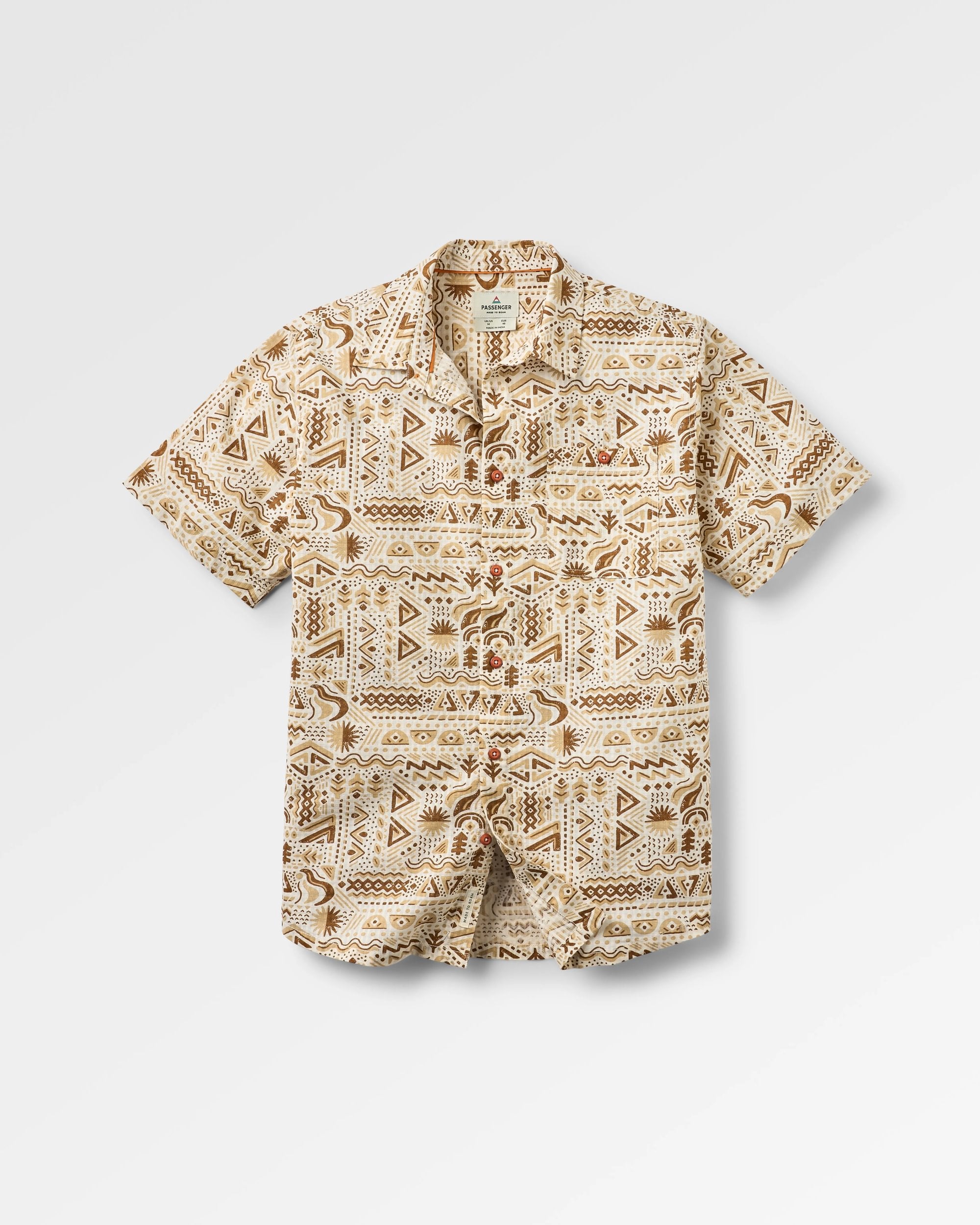 Chill Textured Short Sleeve Shirt - Elemental Geo Birch - Flatlay