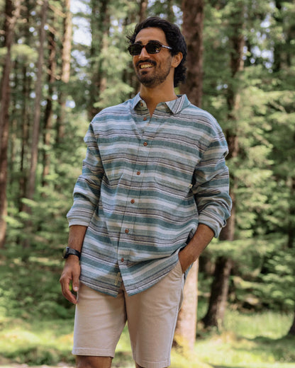 Backcountry Stripe Light Shirt - Grey Marl/Mediterranean Stripe - Lifestyle