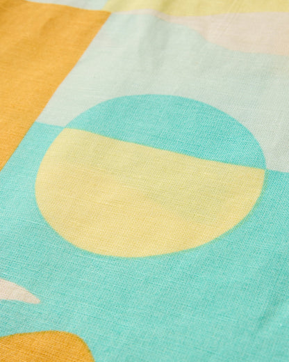 Arden Linen Short Sleeve Shirt - Vista Patchwork Yellow - Flatlay